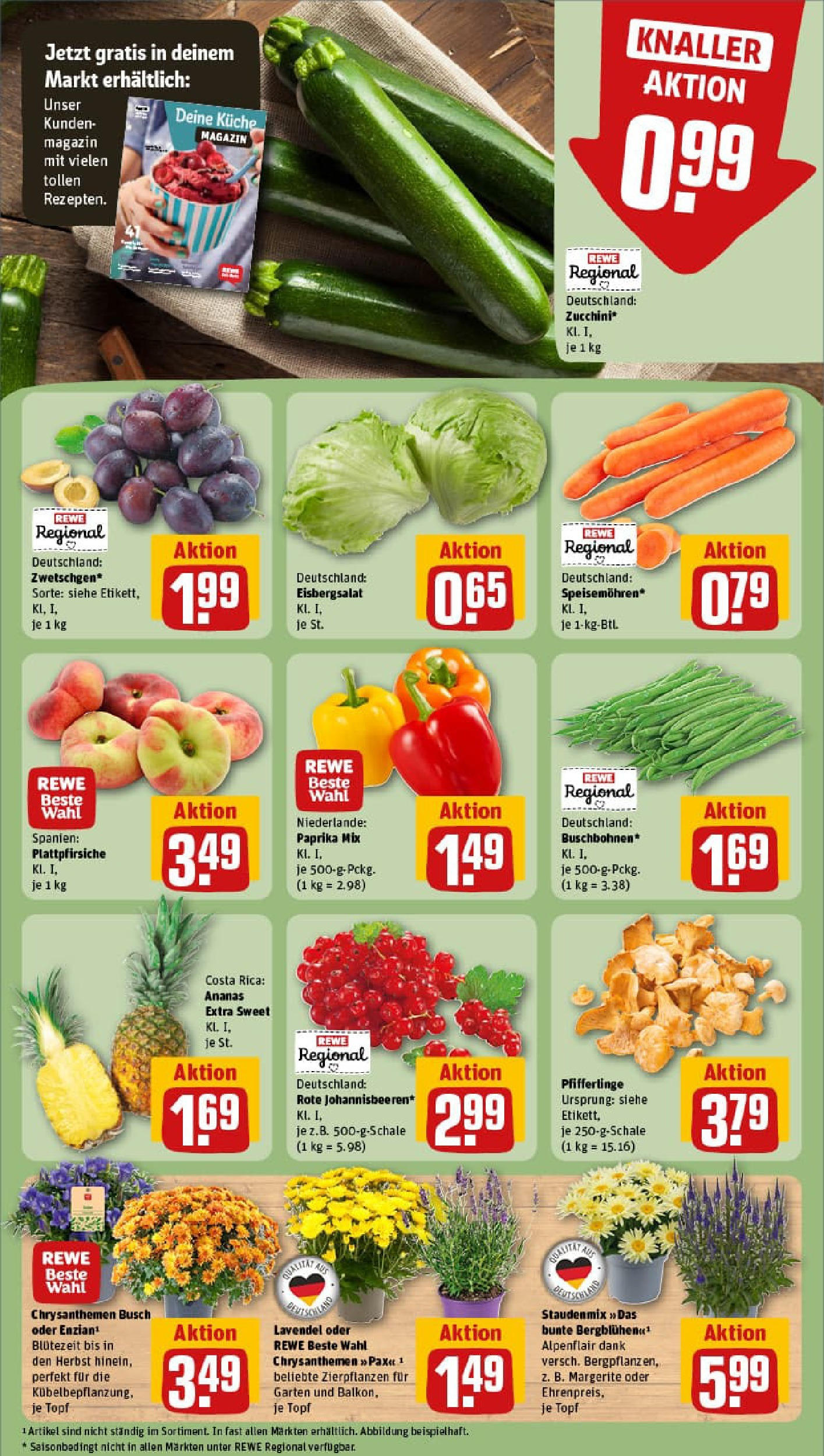 REWE Prospekt ab 20.07.2025 zum Blättern » Angebote | Seite: 7 | Produkte: Ananas, Eisbergsalat, Pfifferlinge, Lavendel
