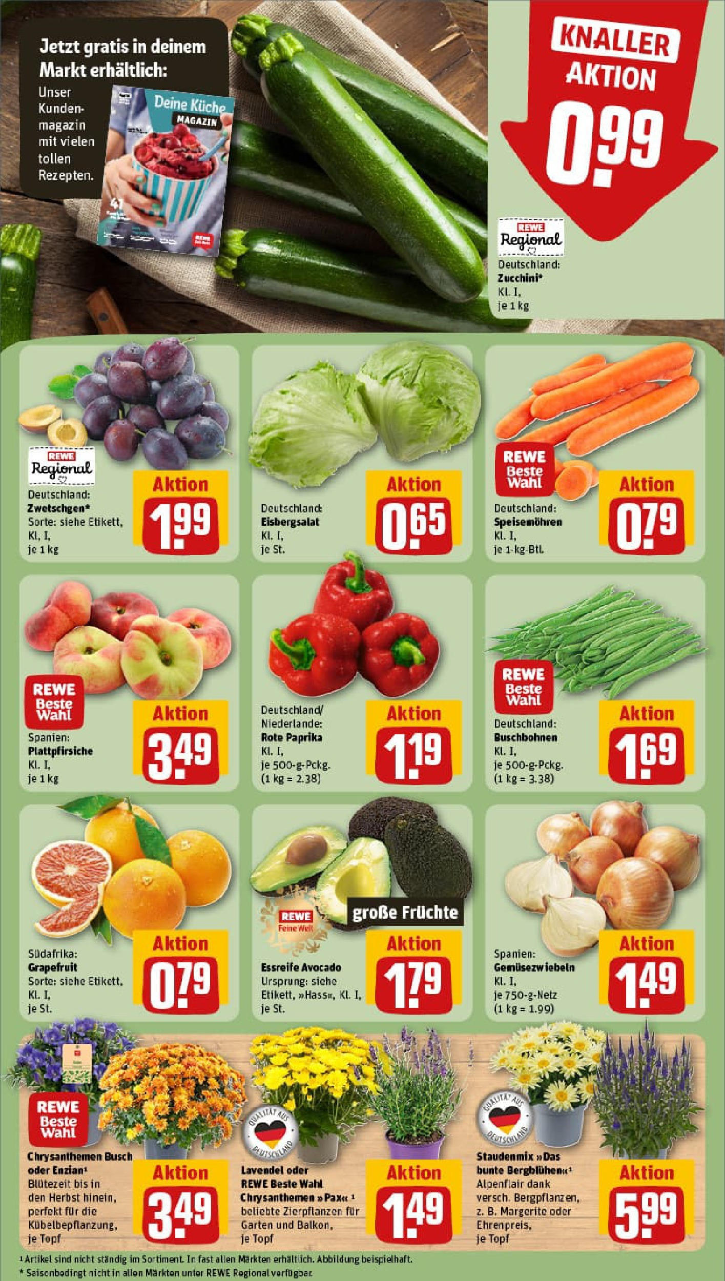 REWE Prospekt ab 20.07.2025 zum Blättern » Angebote | Seite: 7 | Produkte: Küche, Eisbergsalat, Avocado, Grapefruit