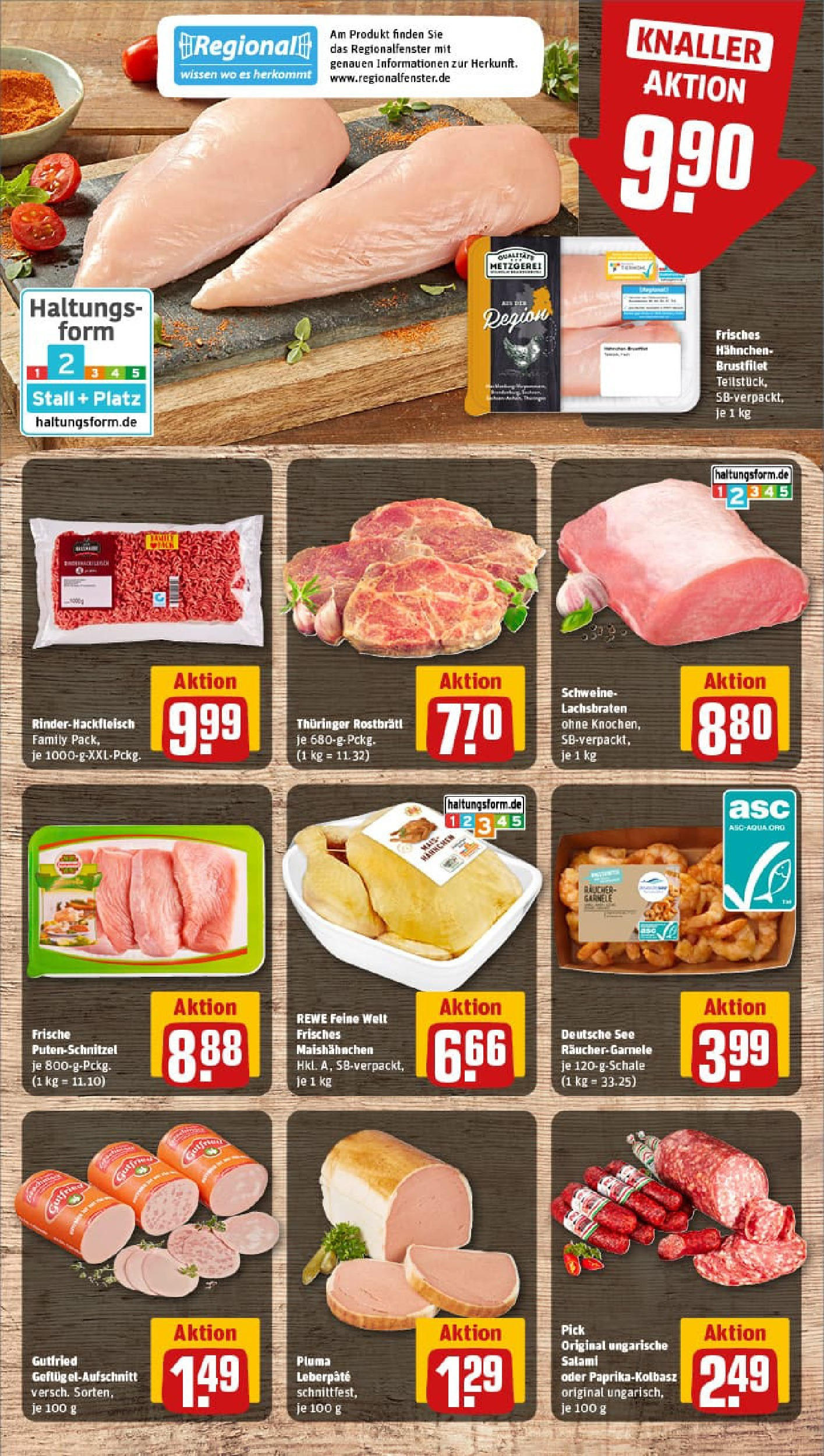 REWE Prospekt ab 20.07.2025 zum Blättern » Angebote | Seite: 8 | Produkte: Hahnchen, Paprika, Putenschnitzel, Steak
