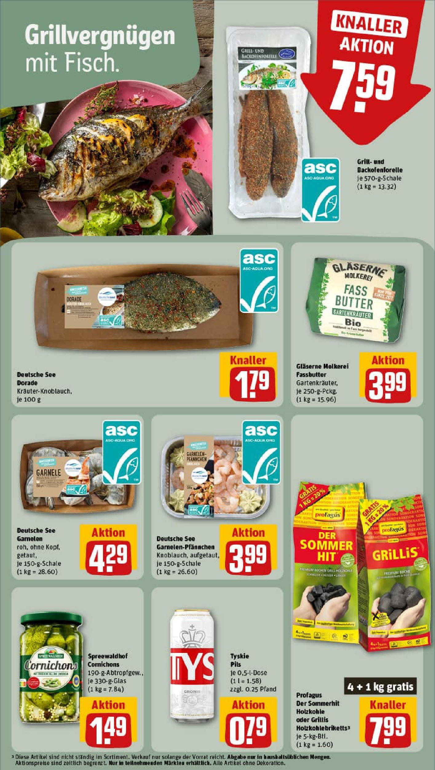 REWE Prospekt ab 20.07.2025 zum Blättern » Angebote | Seite: 12 | Produkte: Dorade, Grill, Butter, Pils