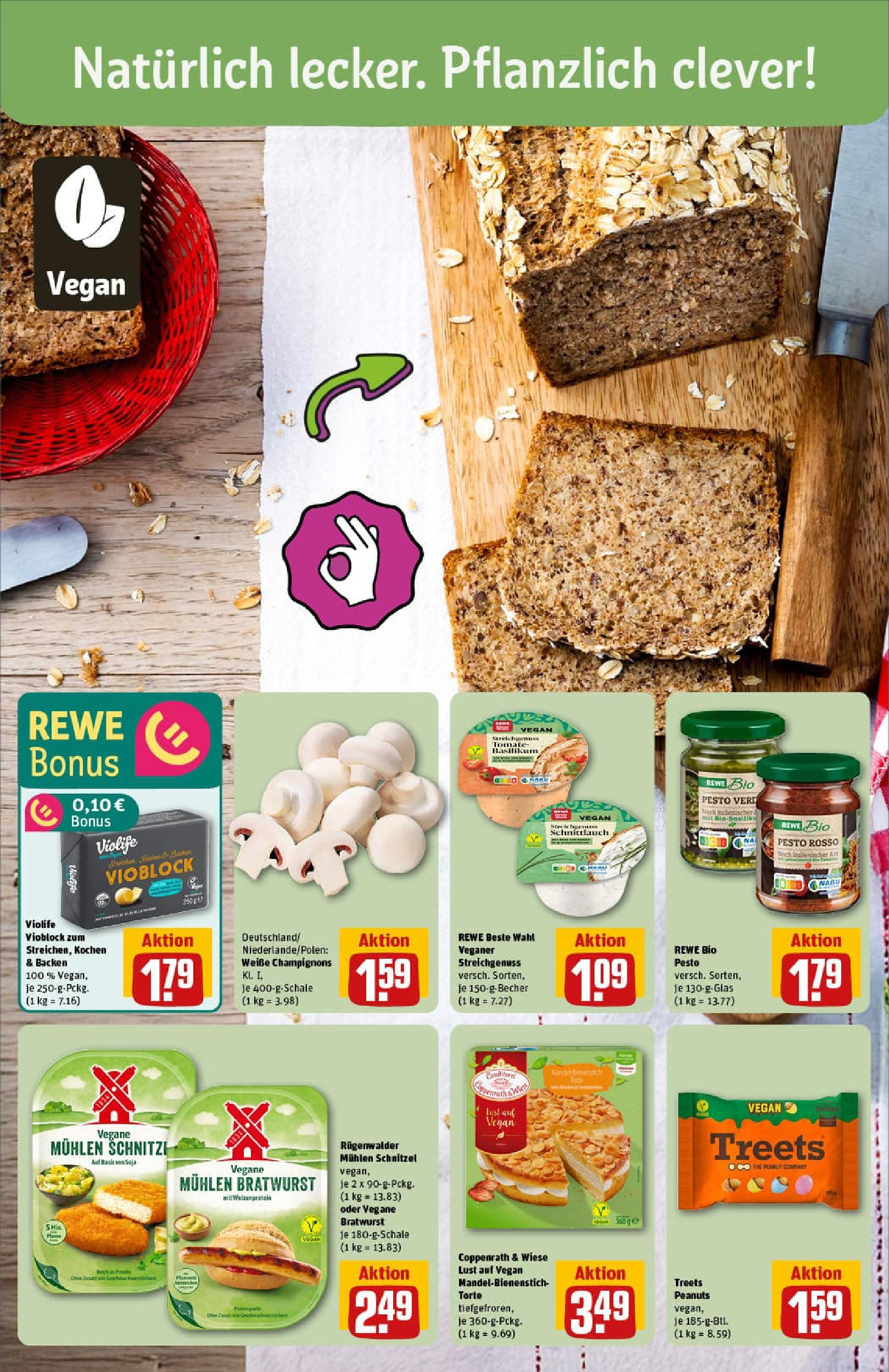 REWE Prospekt ab 20.07.2025 zum Blättern » Angebote | Seite: 4 | Produkte: Bratwurst, Schnitzel, Champignons