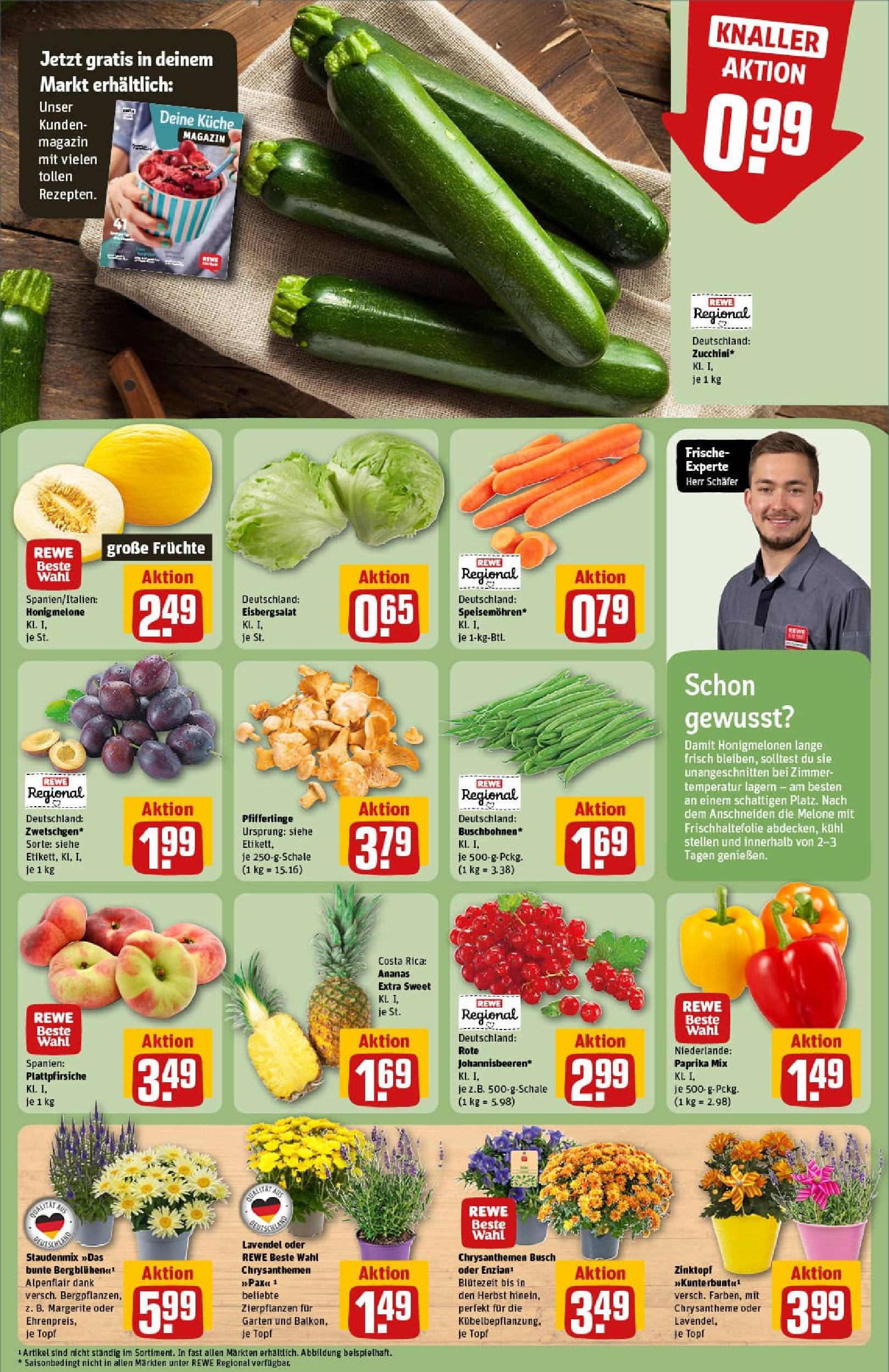 REWE Prospekt ab 20.07.2025 zum Blättern » Angebote | Seite: 7 | Produkte: Ananas, Paprika, Melone, Lavendel