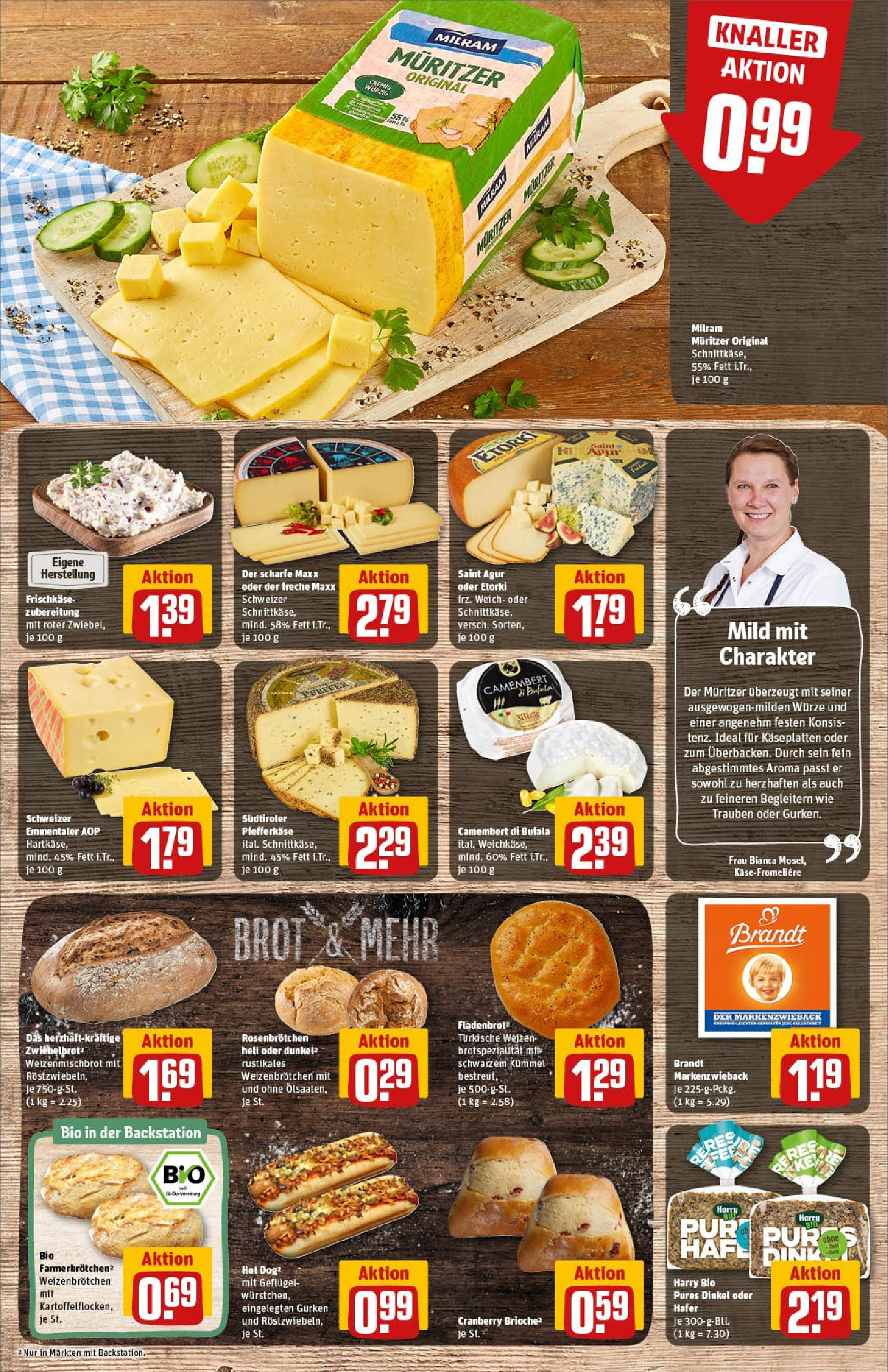 REWE Prospekt ab 20.07.2025 zum Blättern » Angebote | Seite: 13 | Produkte: Milram, Brot, Gurken, Frischkase
