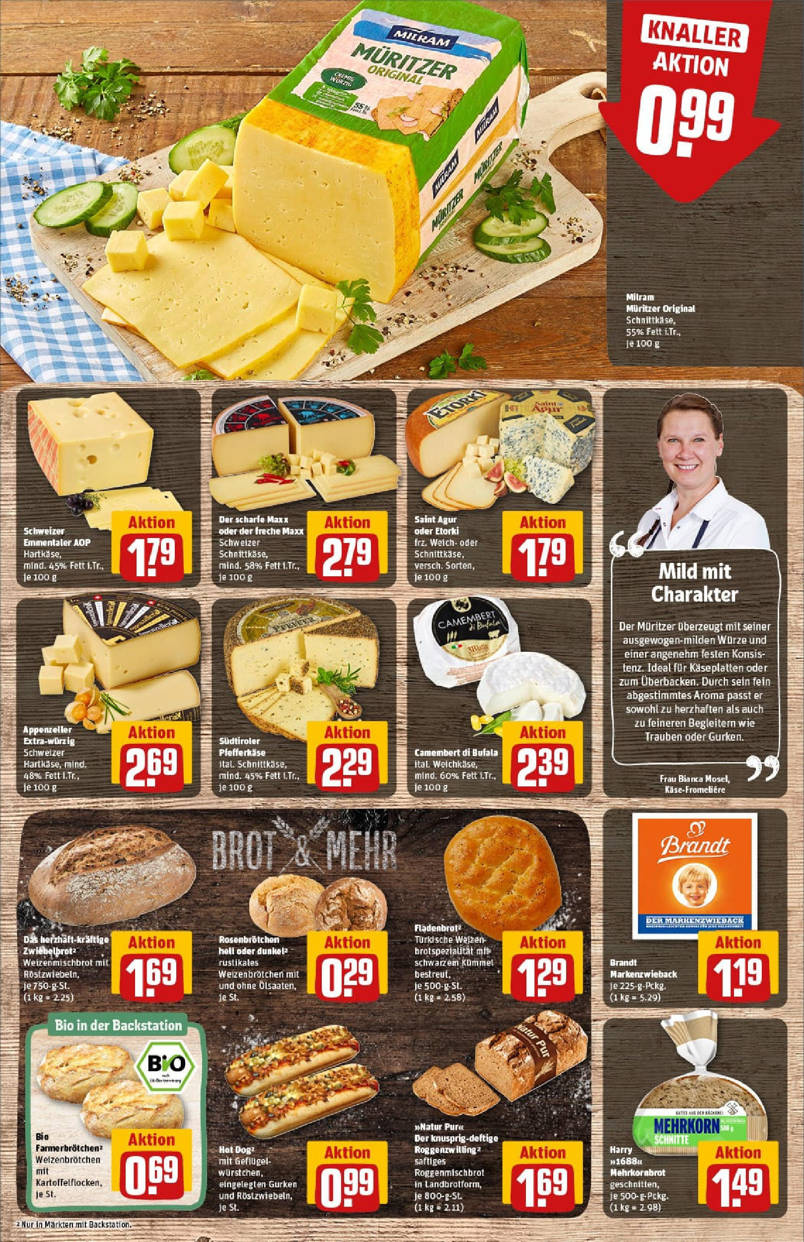 REWE Prospekt ab 20.07.2025 zum Blättern » Angebote | Seite: 13 | Produkte: Trauben, Milram, Brot, Gurken