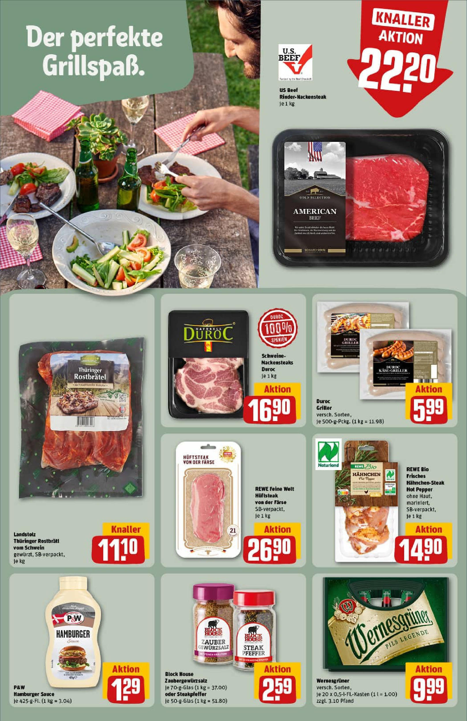 REWE Prospekt ab 20.07.2025 zum Blättern » Angebote | Seite: 15 | Produkte: Hahnchen, Gewürzsalz, Pfeffer, Griller