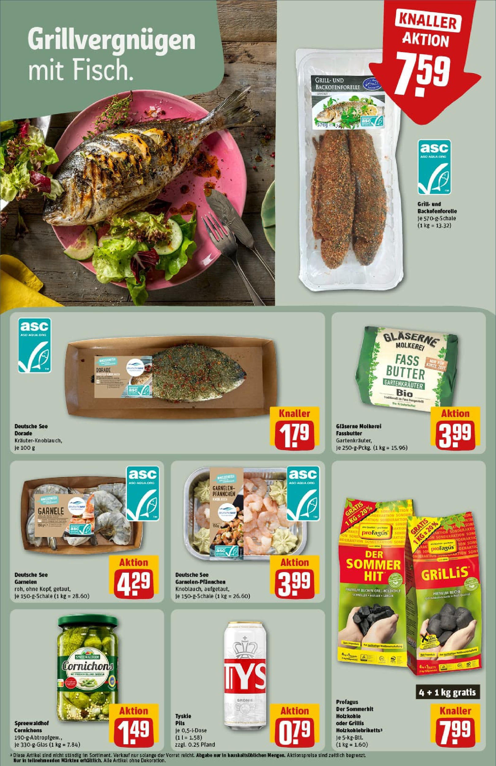 REWE Prospekt ab 20.07.2025 zum Blättern » Angebote | Seite: 16 | Produkte: Dorade, Tyskie, Pils, Garnelen