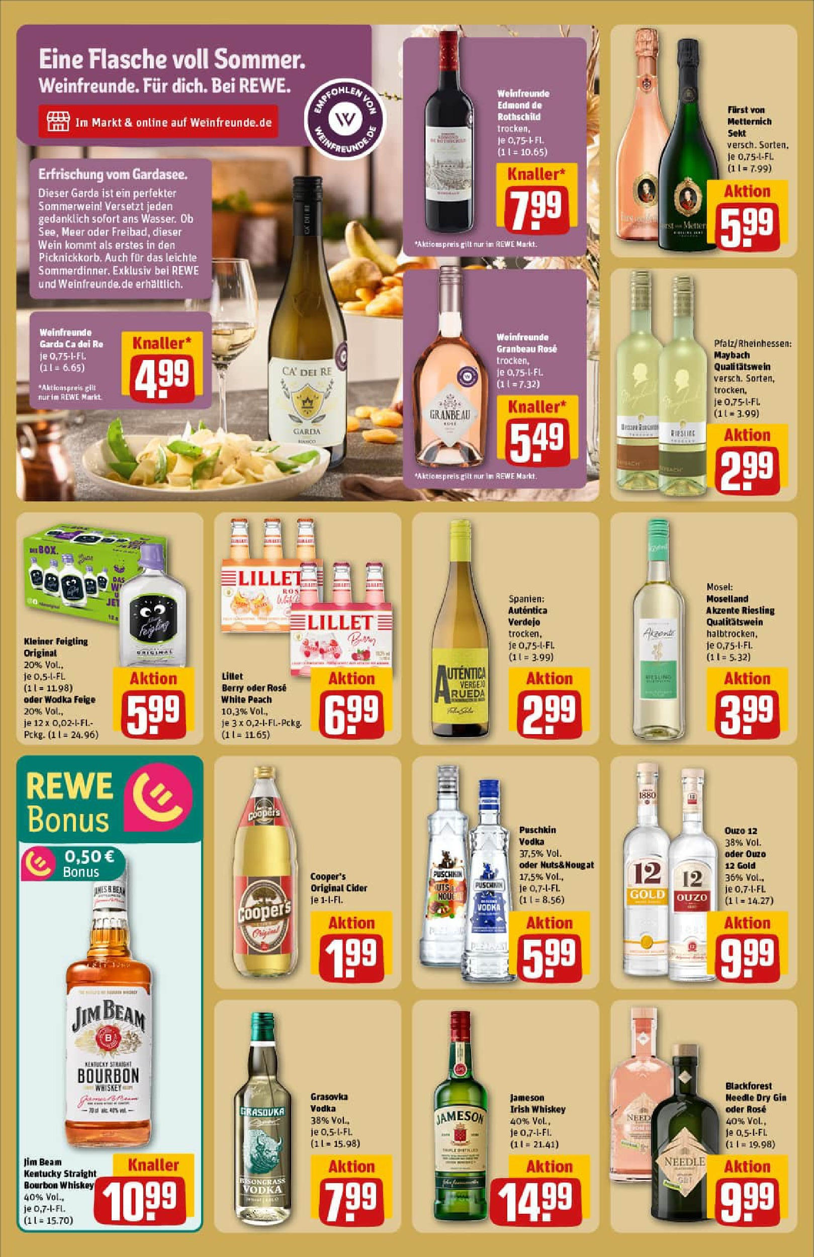 REWE Prospekt ab 20.07.2025 zum Blättern » Angebote | Seite: 18 | Produkte: Jim beam, Ouzo, Jameson, Vodka