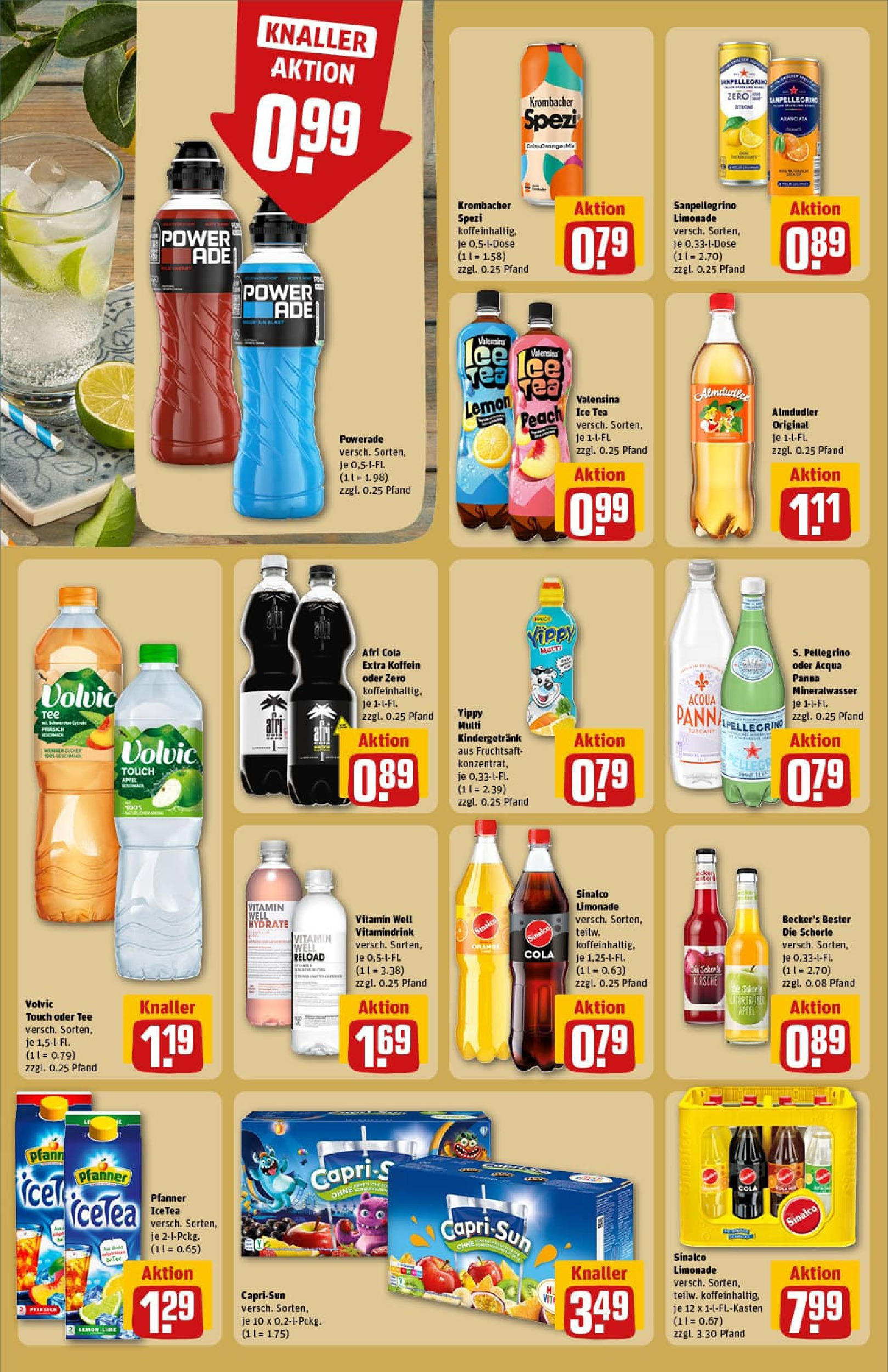 REWE Prospekt ab 20.07.2025 zum Blättern » Angebote | Seite: 16 | Produkte: Cola, Volvic touch, Powerade, Fruchtsaft
