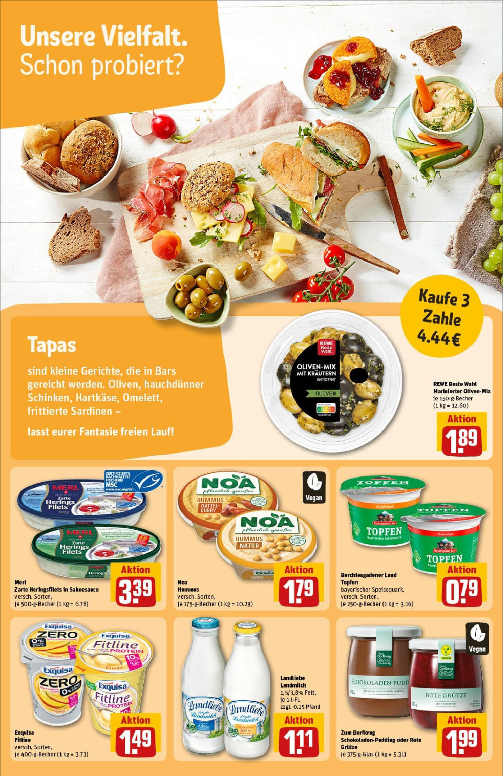 REWE Prospekt ab 20.07.2025 zum Blättern » Angebote | Seite: 24 | Produkte: Quark, Pudding, Exquisa, Dattel