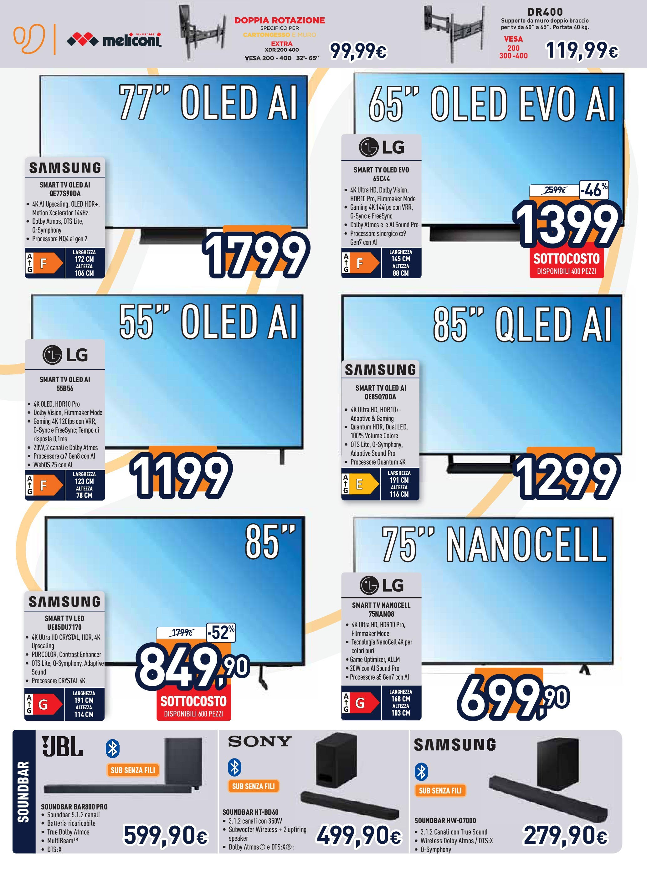Nuovo Volantino Unieuro	 dal 17/07/2025 > offerte anteprima 🛍️ | Pagina: 2 | Prodotti: smart TV, Soundbar, TV, Batteria