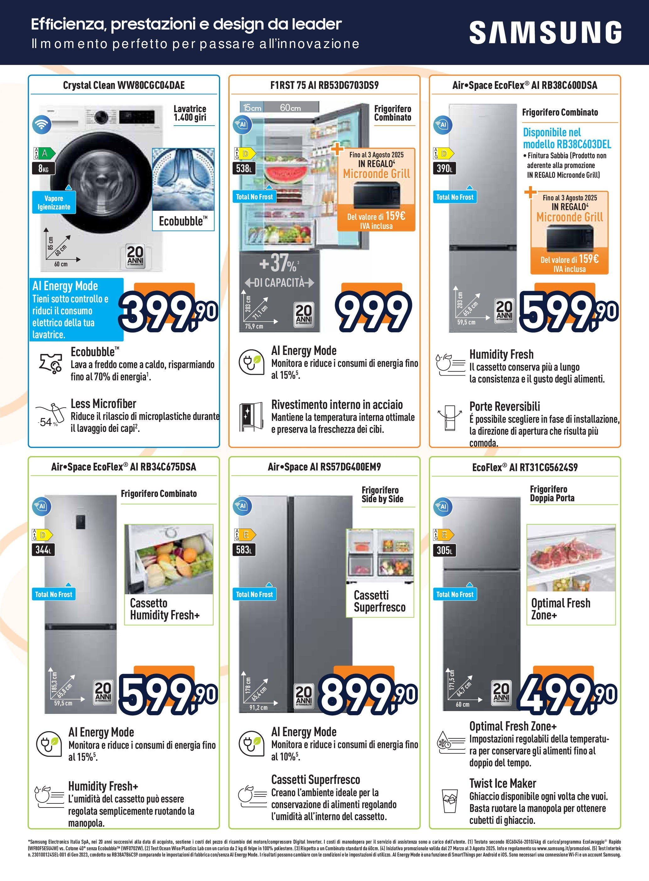 Nuovo Volantino Unieuro	 dal 17/07/2025 > offerte anteprima 🛍️ | Pagina: 29 | Prodotti: Data, Frigorifero, Frigorifero combinato, Samsung