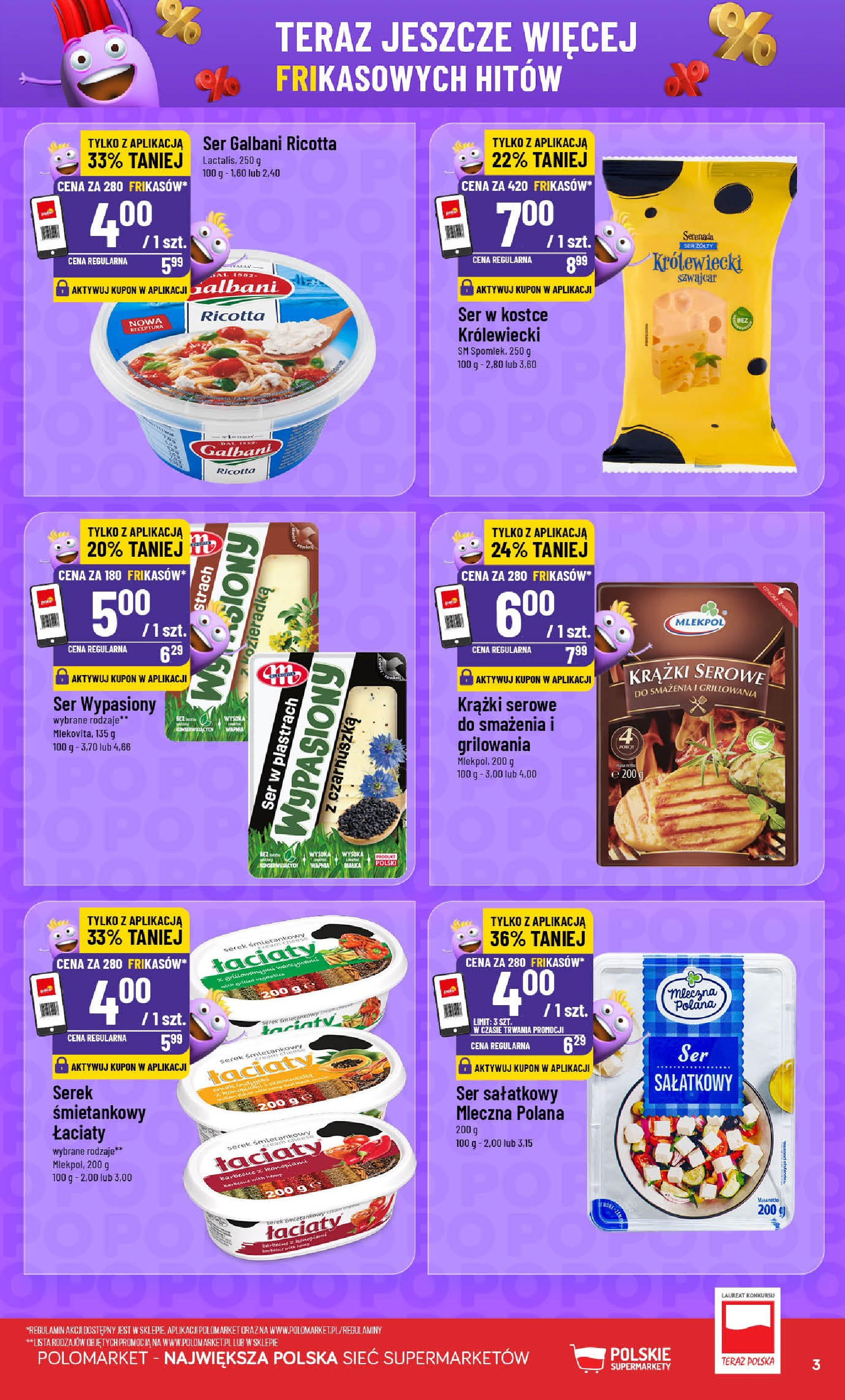 POLOmarket gazetka od jutra (16.07.2025) - Nowa PDF | Strona: 3 | Produkty: Ser żółty, Serek, Ser, Ricotta
