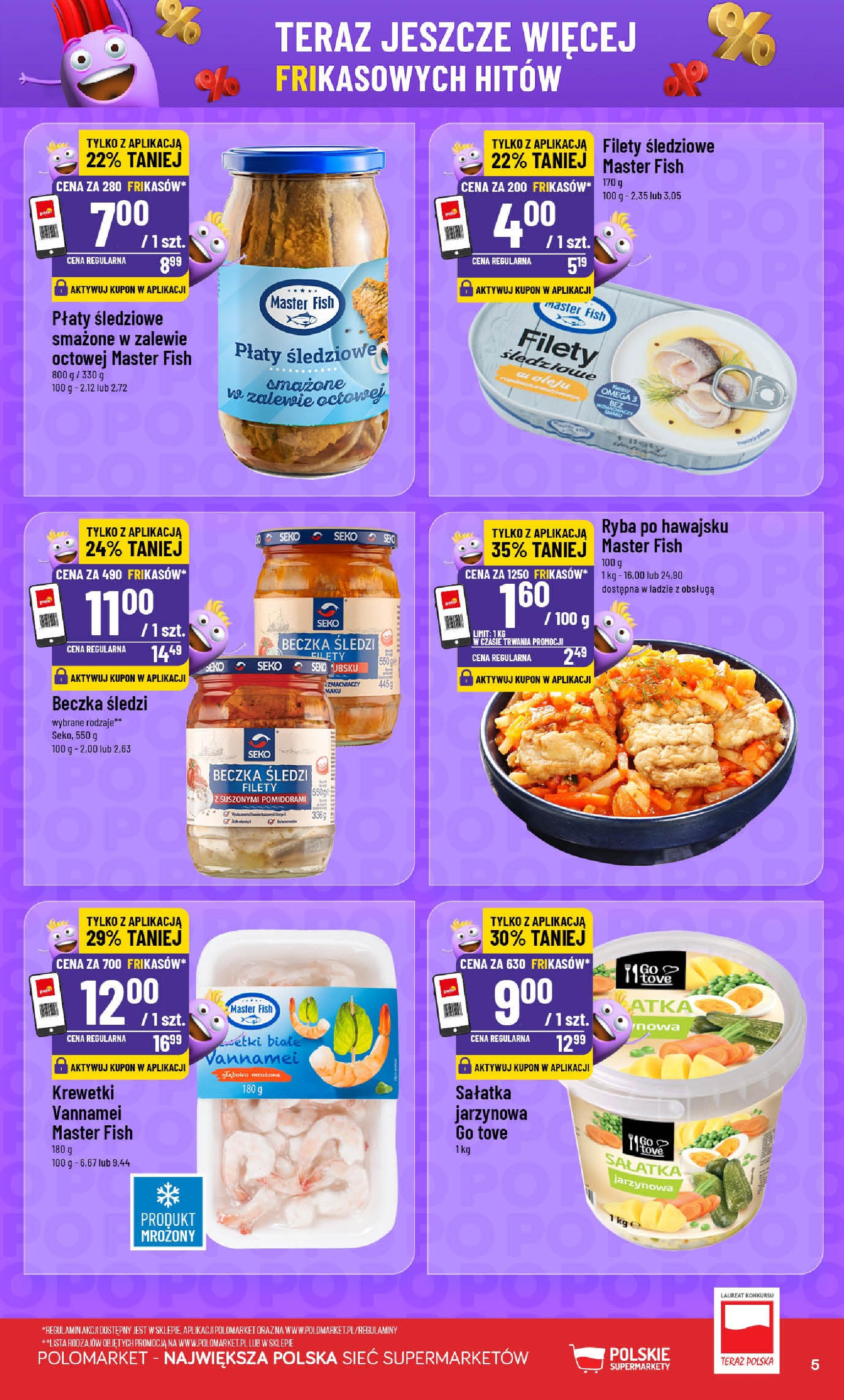 POLOmarket gazetka od jutra (16.07.2025) - Nowa PDF | Strona: 5 | Produkty: Krewetki, Ryba, Sałatka