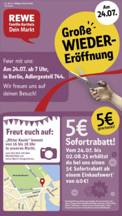 Rewe prospekt Berlin / Schmöckwitz	 gültig ab dem 20.07.2025