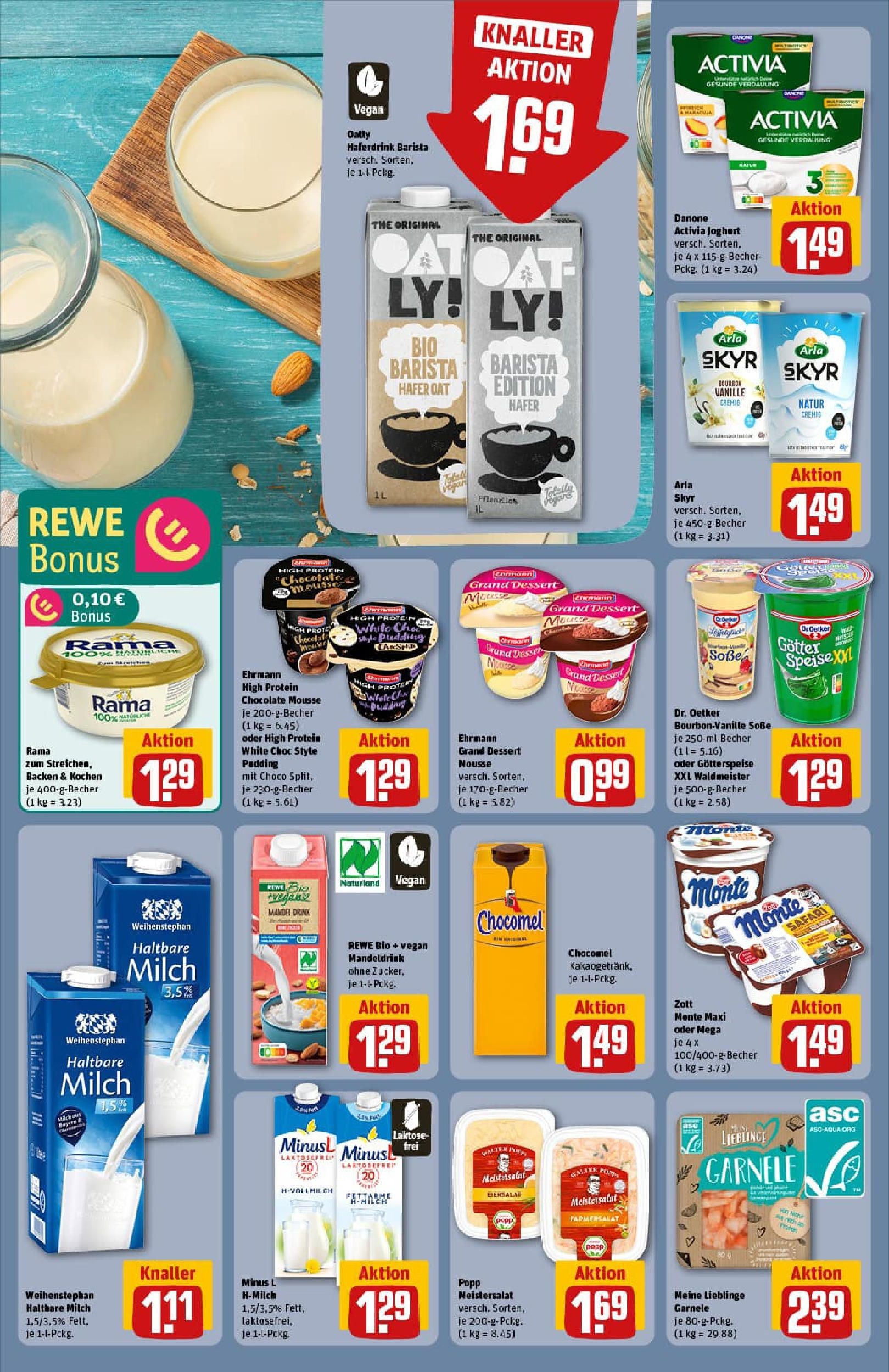 REWE Prospekt ab 20.07.2025 zum Blättern » Angebote | Seite: 14 | Produkte: Danone activia, Skyr, Haferdrink, Chocomel