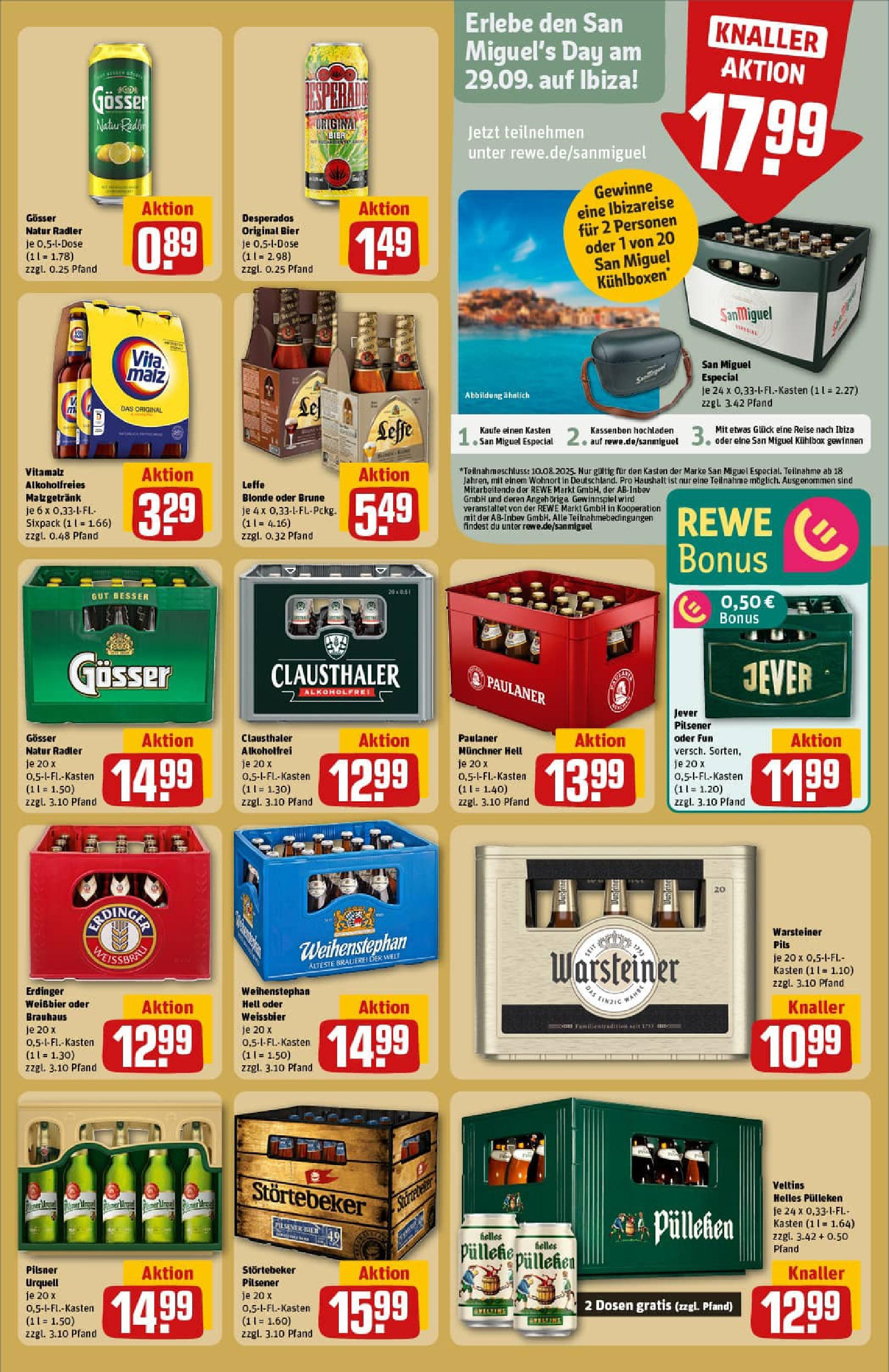 REWE Prospekt ab 20.07.2025 zum Blättern » Angebote | Seite: 17 | Produkte: Pilsner urquell, Desperados, Paulaner, Veltins