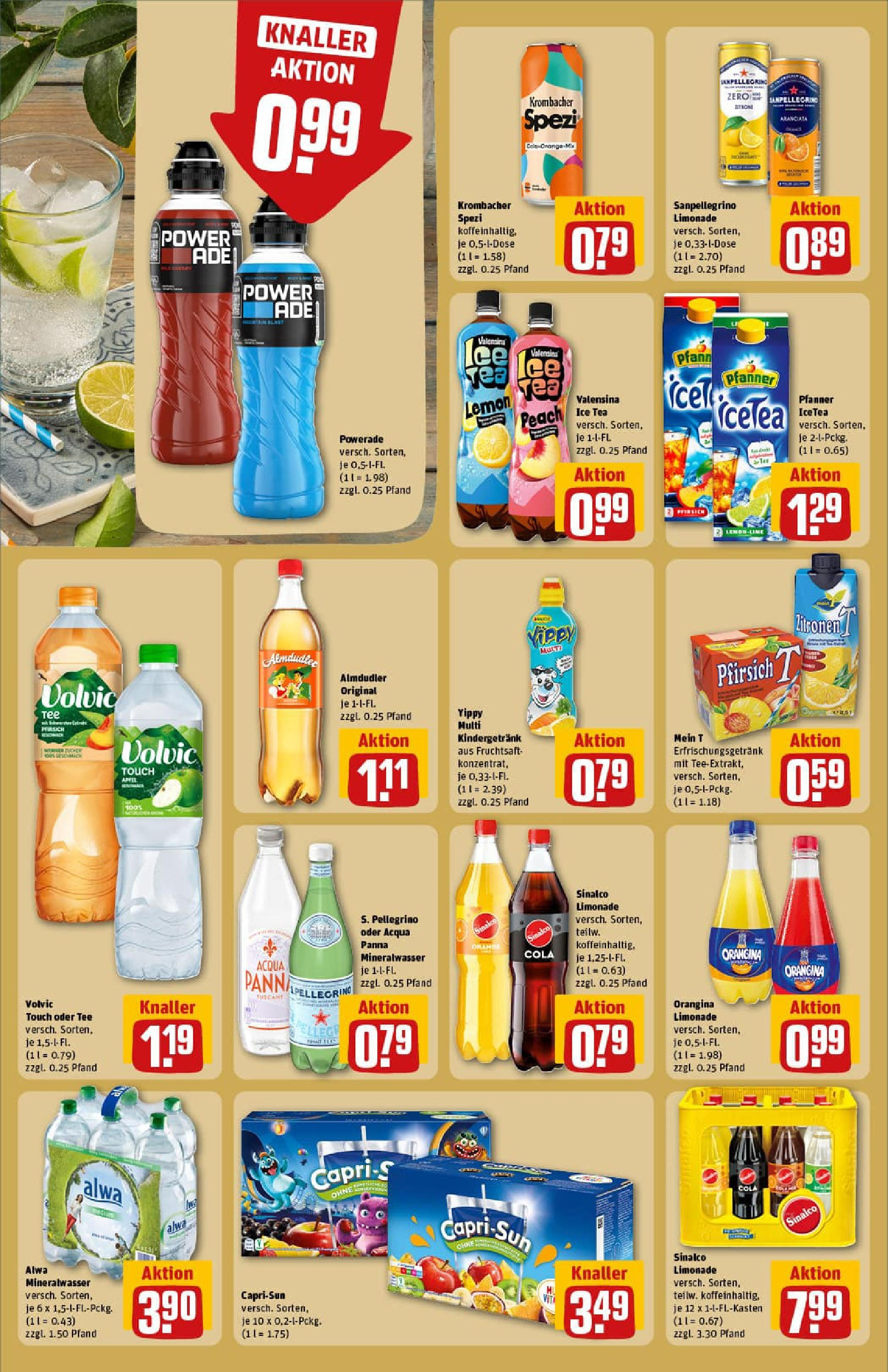REWE Prospekt ab 20.07.2025 zum Blättern » Angebote | Seite: 18 | Produkte: Sinalco, Limonade, Tee, Zitronen