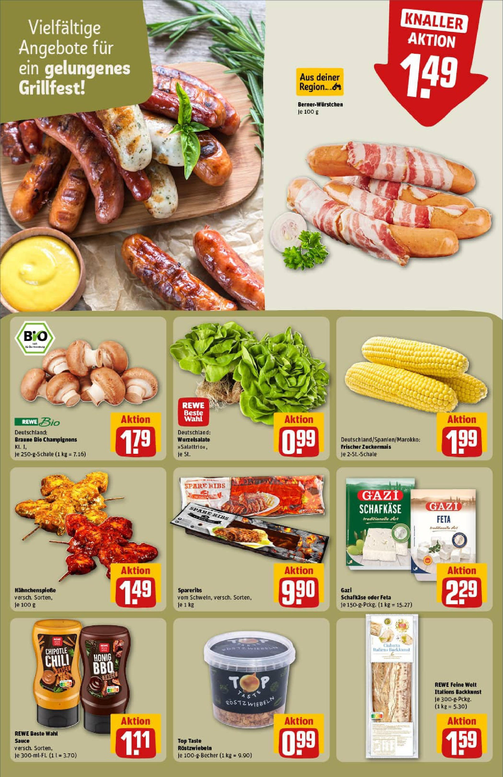 REWE Prospekt ab 20.07.2025 zum Blättern » Angebote | Seite: 24 | Produkte: Top, Spare ribs, Champignons, Chili