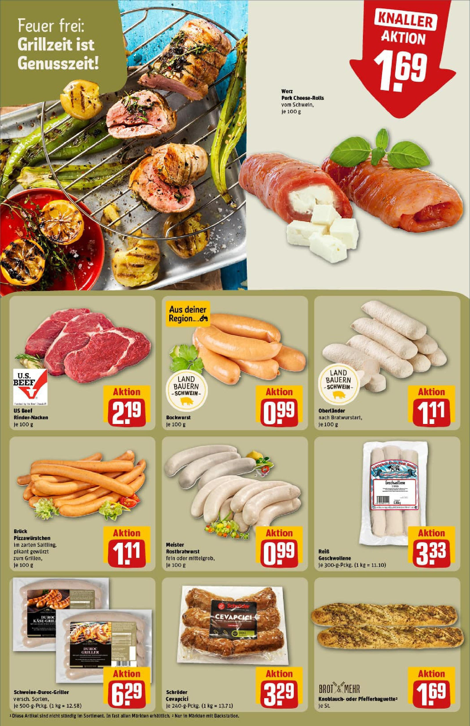 REWE Prospekt ab 20.07.2025 zum Blättern » Angebote | Seite: 25 | Produkte: Baguette, Knoblauch, Brot, Griller