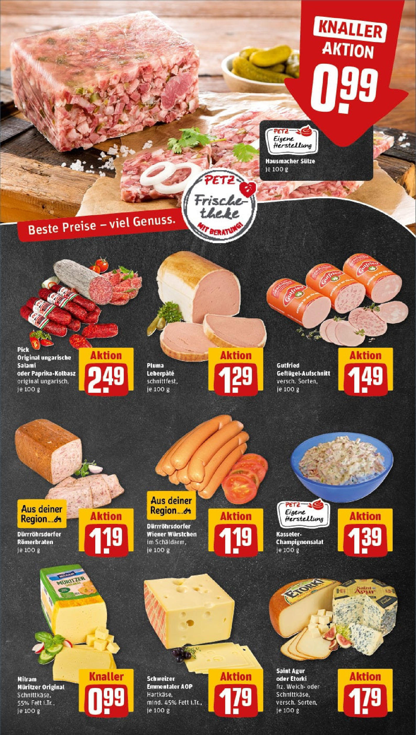 REWE Prospekt ab 20.07.2025 zum Blättern » Angebote | Seite: 9 | Produkte: Wiener wurstchen, Milram, Salami