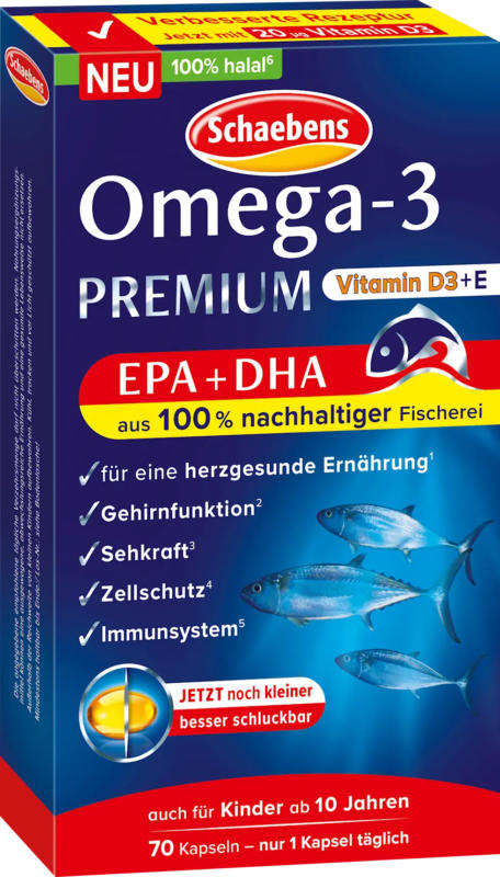 Schaebens Omega-3 Premium Lachsöl Kapseln 70 St
