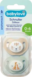 babylove Schnuller Silikon anatomisch, beige/mint, Gr. 1, 0-6 Monate