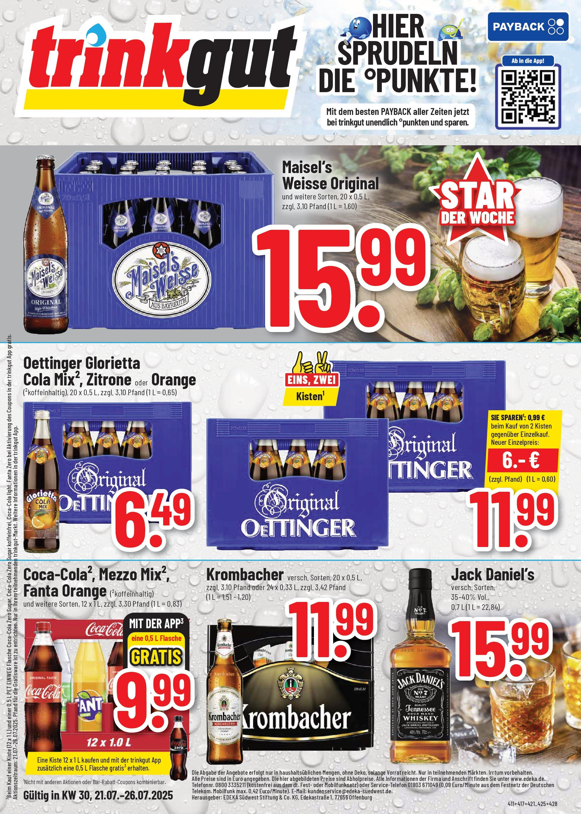 Trinkgut prospekt St. Leon-Rot	 (ab 20.07.2025) » Angebote online | Seite: 1 | Produkte: Jack Daniel's, Oettinger, Zitrone, Krombacher