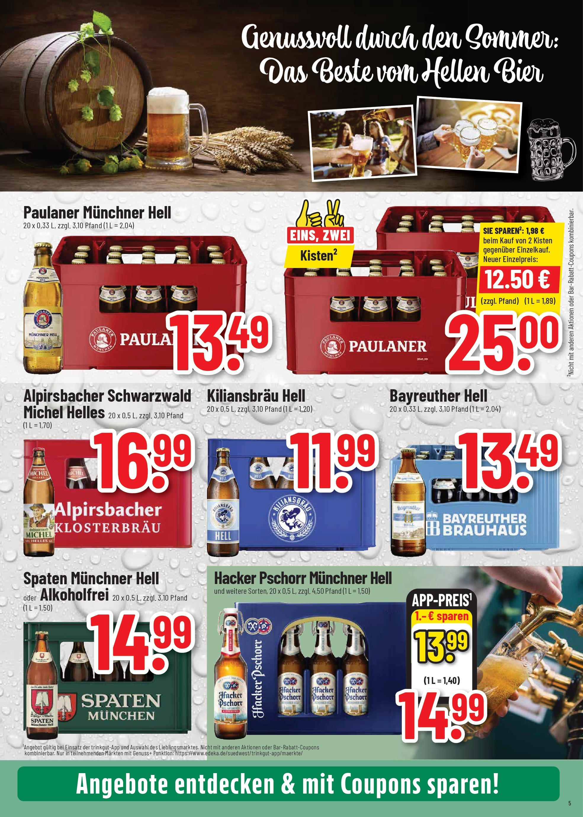 Trinkgut prospekt St. Leon-Rot	 (ab 20.07.2025) » Angebote online | Seite: 5 | Produkte: Bayreuther hell, Bier, Paulaner