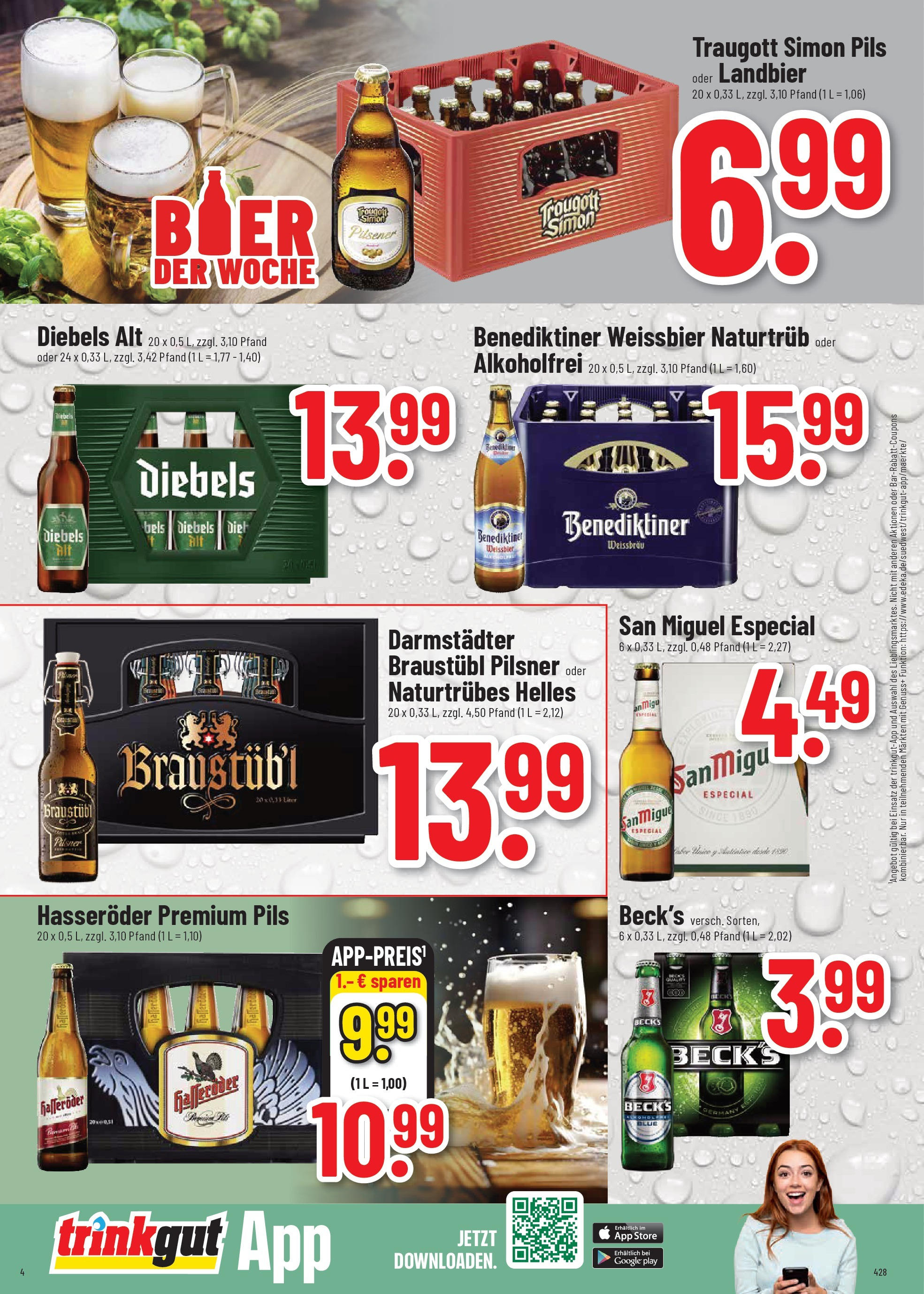 Trinkgut prospekt Oberursel	 (ab 20.07.2025) » Angebote online | Seite: 4 | Produkte: Weißbier, Pils, Diebels, Hasseröder