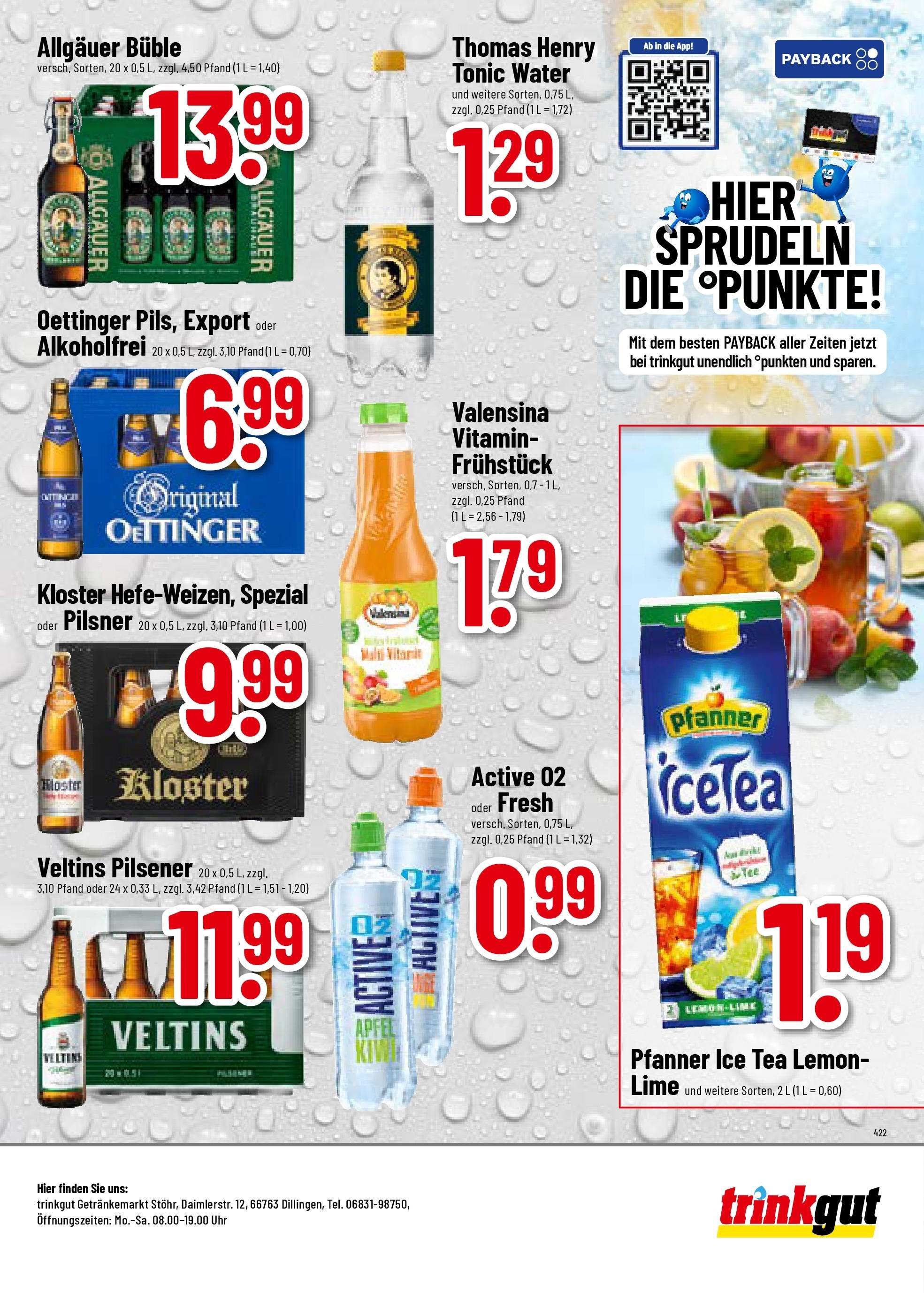Trinkgut prospekt Dillingen	 (ab 20.07.2025) » Angebote online | Seite: 8 | Produkte: Oettinger, Valensina, Uhr, Veltins