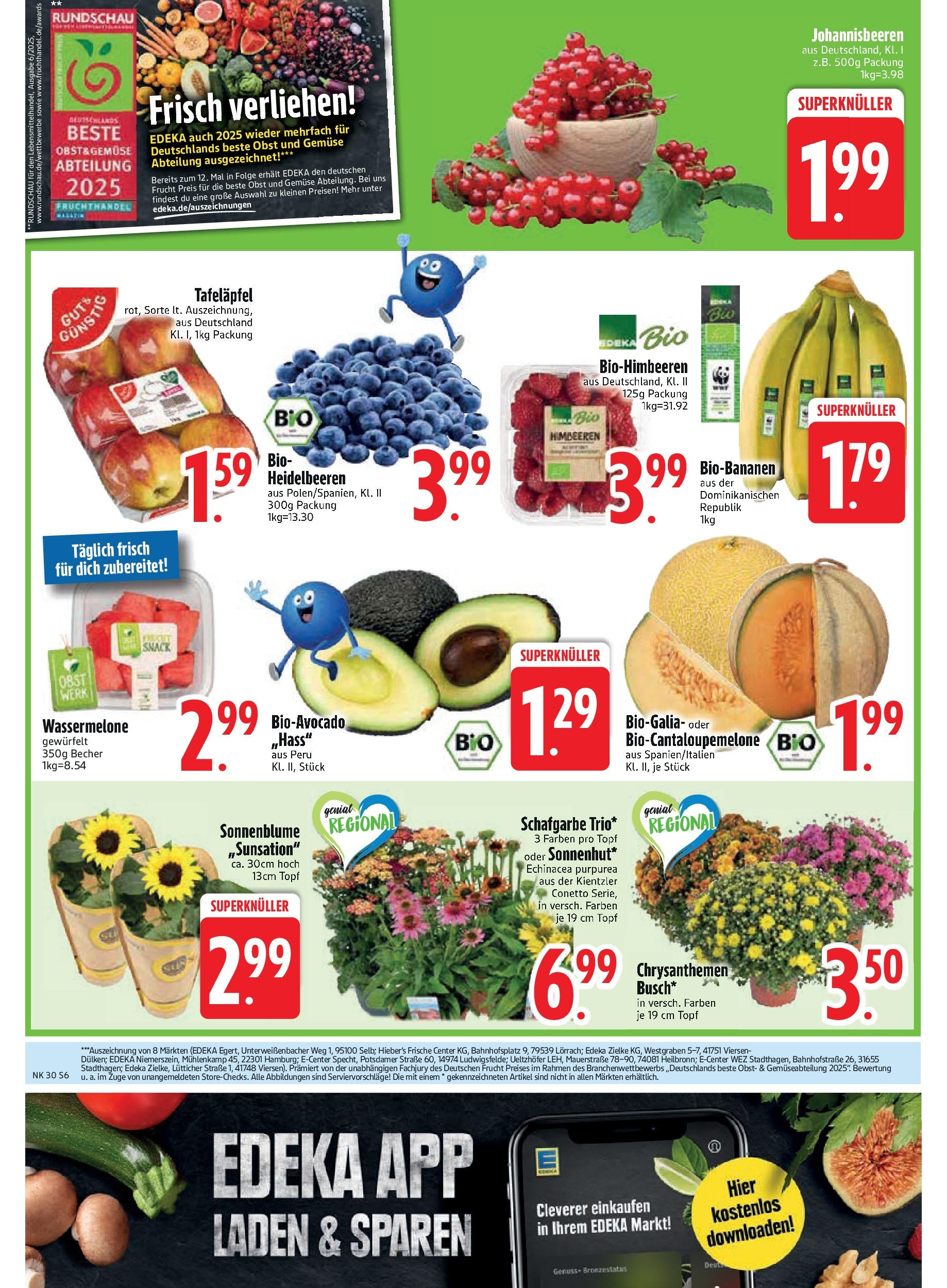 Edeka prospekt Rötz	 (ab 20.07.2025) » Angebote Online | Seite: 8 | Produkte: Himbeeren, Heidelbeeren, Gemüse, Obst