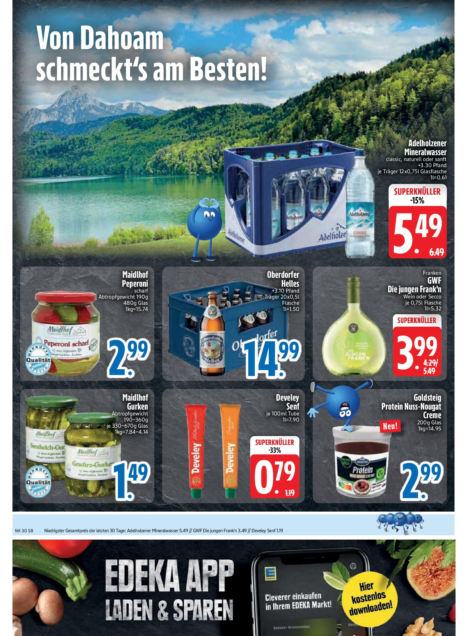 Edeka prospekt Rötz	 (ab 20.07.2025) » Angebote Online | Seite: 10 | Produkte: Adelholzener, Mineralwasser, Creme, Gurken