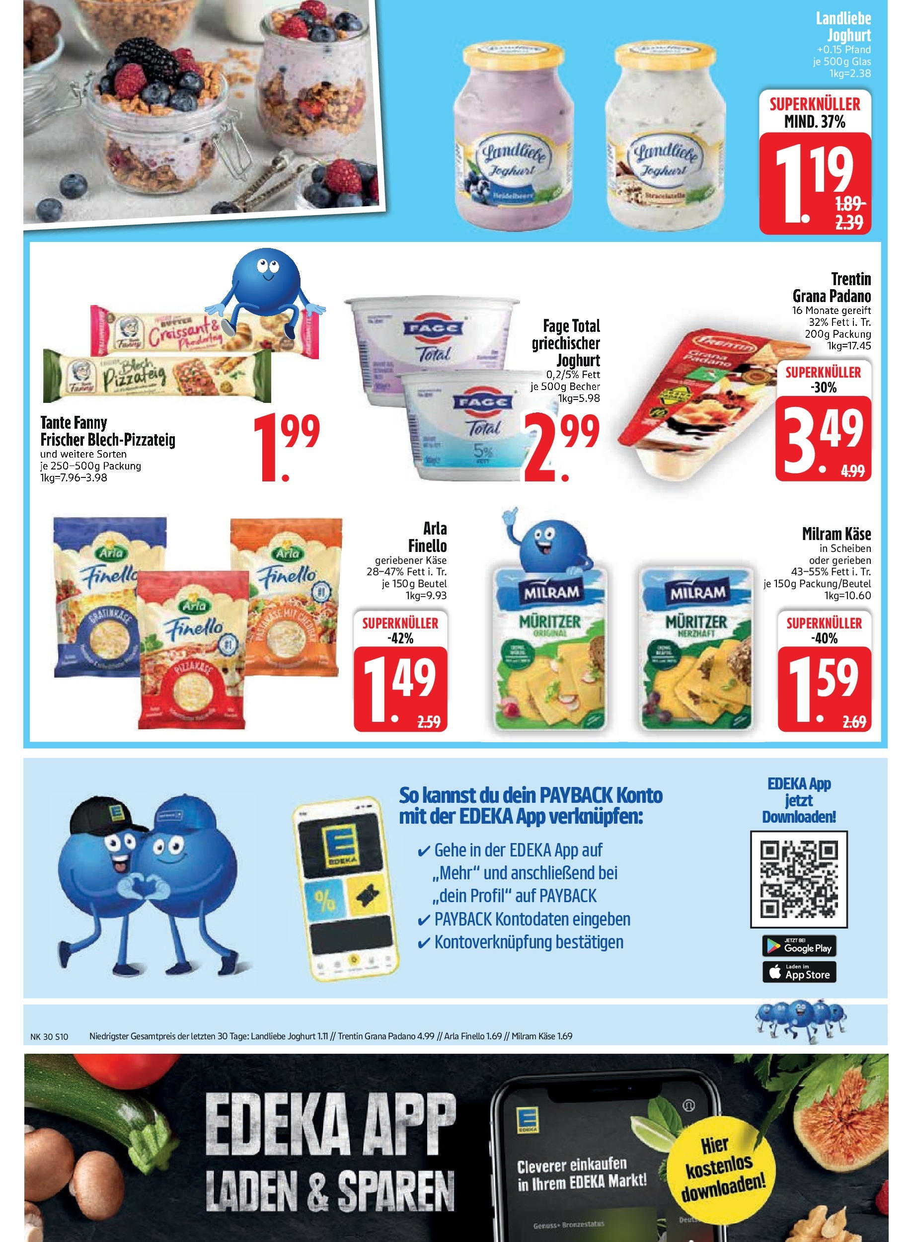 Edeka prospekt Rötz	 (ab 20.07.2025) » Angebote Online | Seite: 12 | Produkte: Käse, Joghurt, Milram, Pizza