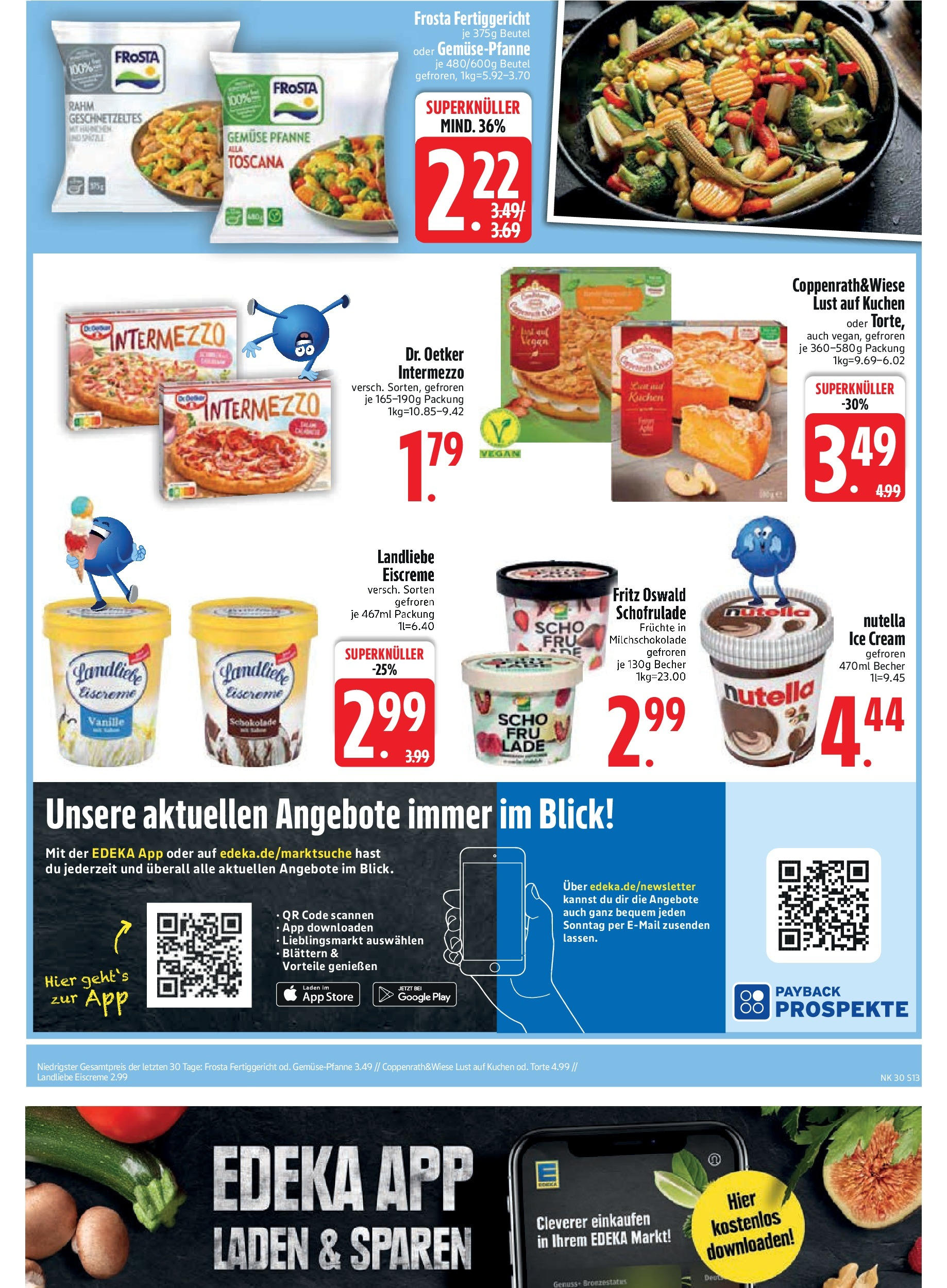 Edeka prospekt Rötz	 (ab 20.07.2025) » Angebote Online | Seite: 15 | Produkte: Frosta, Nutella, Pizza, Kuchen