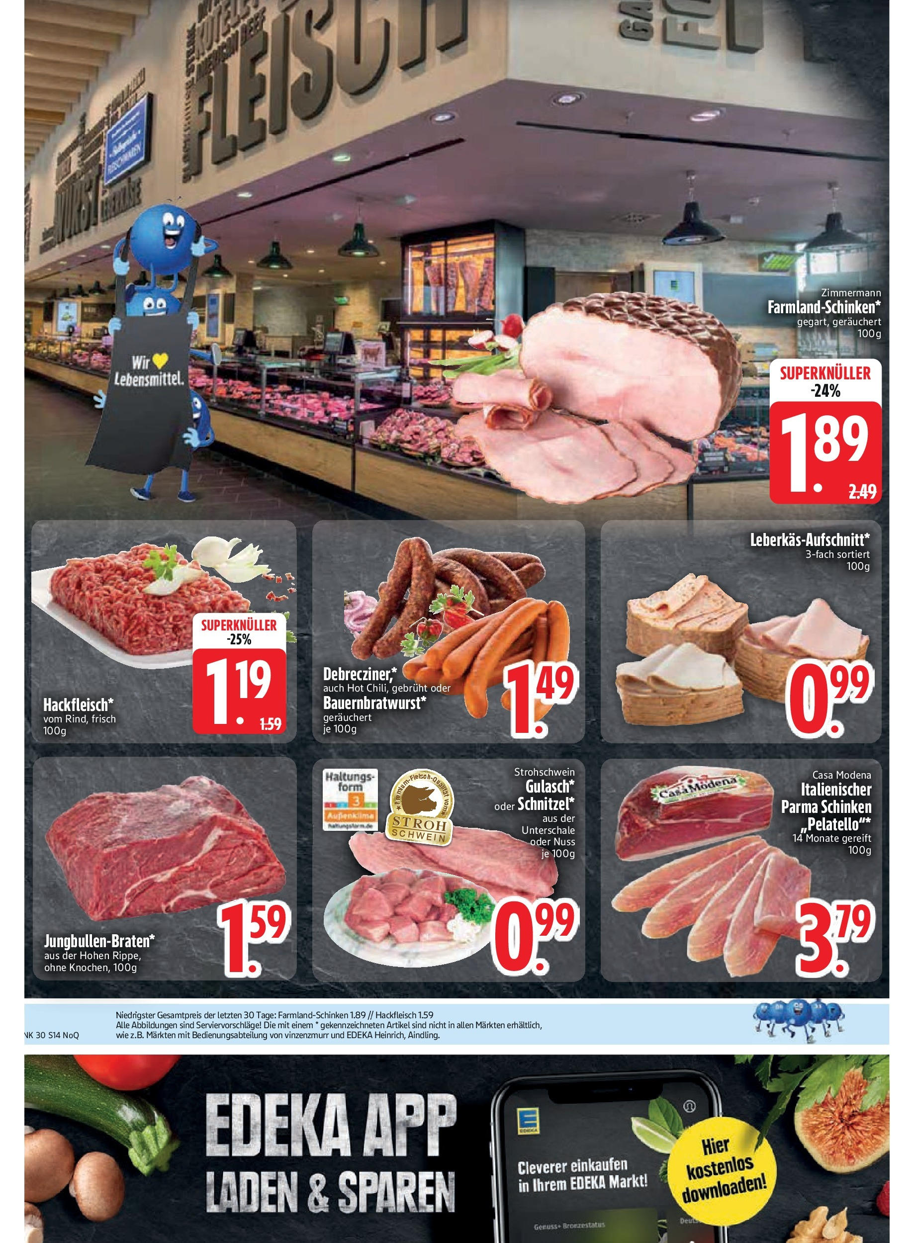 Edeka prospekt Rötz	 (ab 20.07.2025) » Angebote Online | Seite: 16 | Produkte: Schinken, Hackfleisch