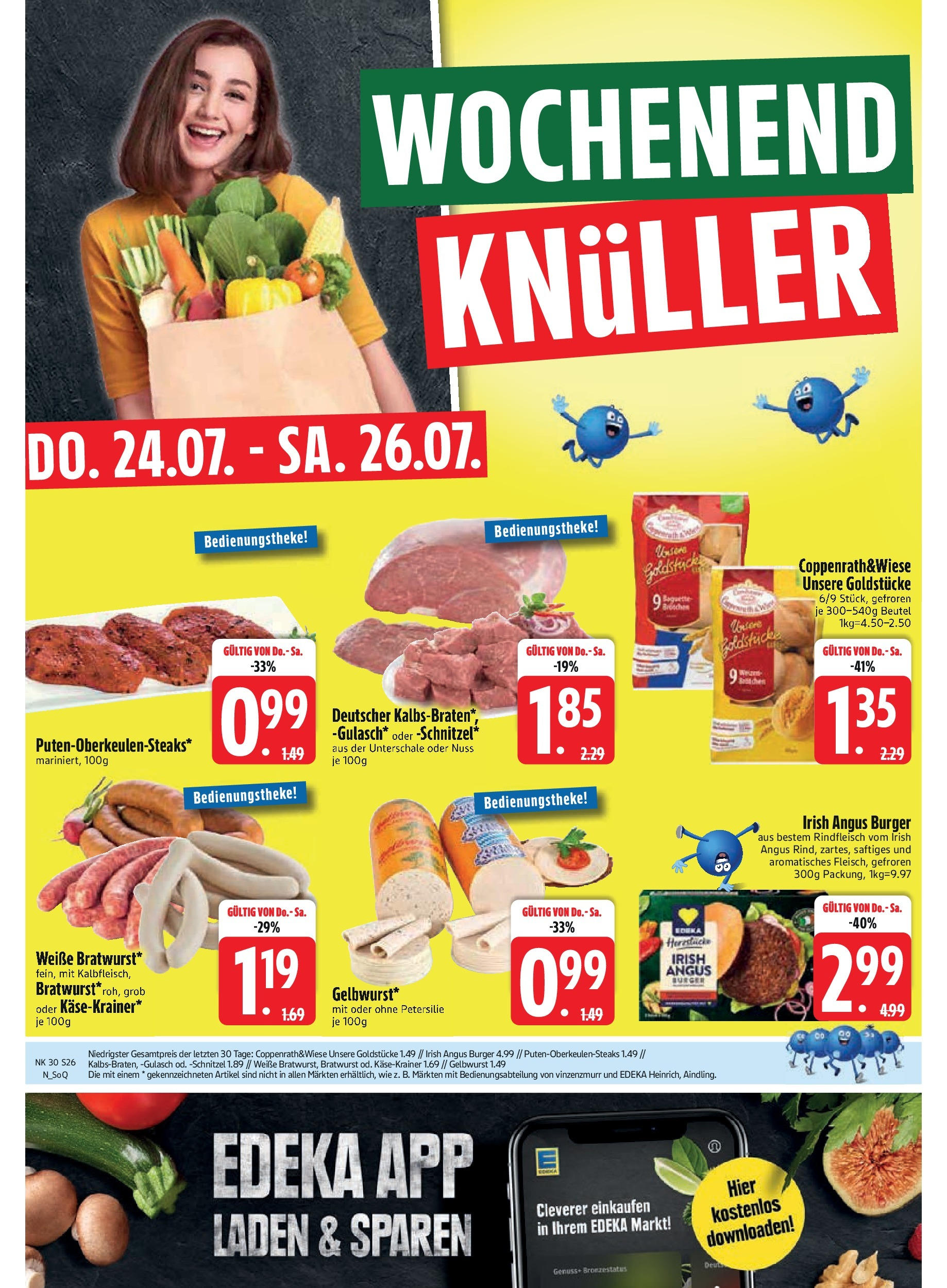 Edeka prospekt Rötz	 (ab 20.07.2025) » Angebote Online | Seite: 28 | Produkte: Burger, Baguette, Schnitzel, Rindfleisch