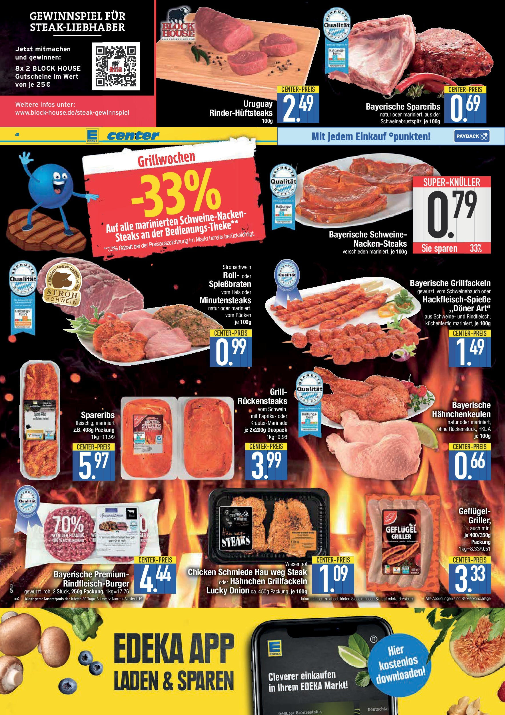 Edeka prospekt Bad Reichenhall (ab 20.07.2025) » Angebote Online | Seite: 4 | Produkte: Nackensteaks, Hahnchen, Schweinenacken, Griller Edeka prospekt Bad Reichenhall (ab 20.07.2025) » Angebote Online | Seite: 4 | Produkte: Nackensteaks, Hahnchen, Schweinenacken, Griller