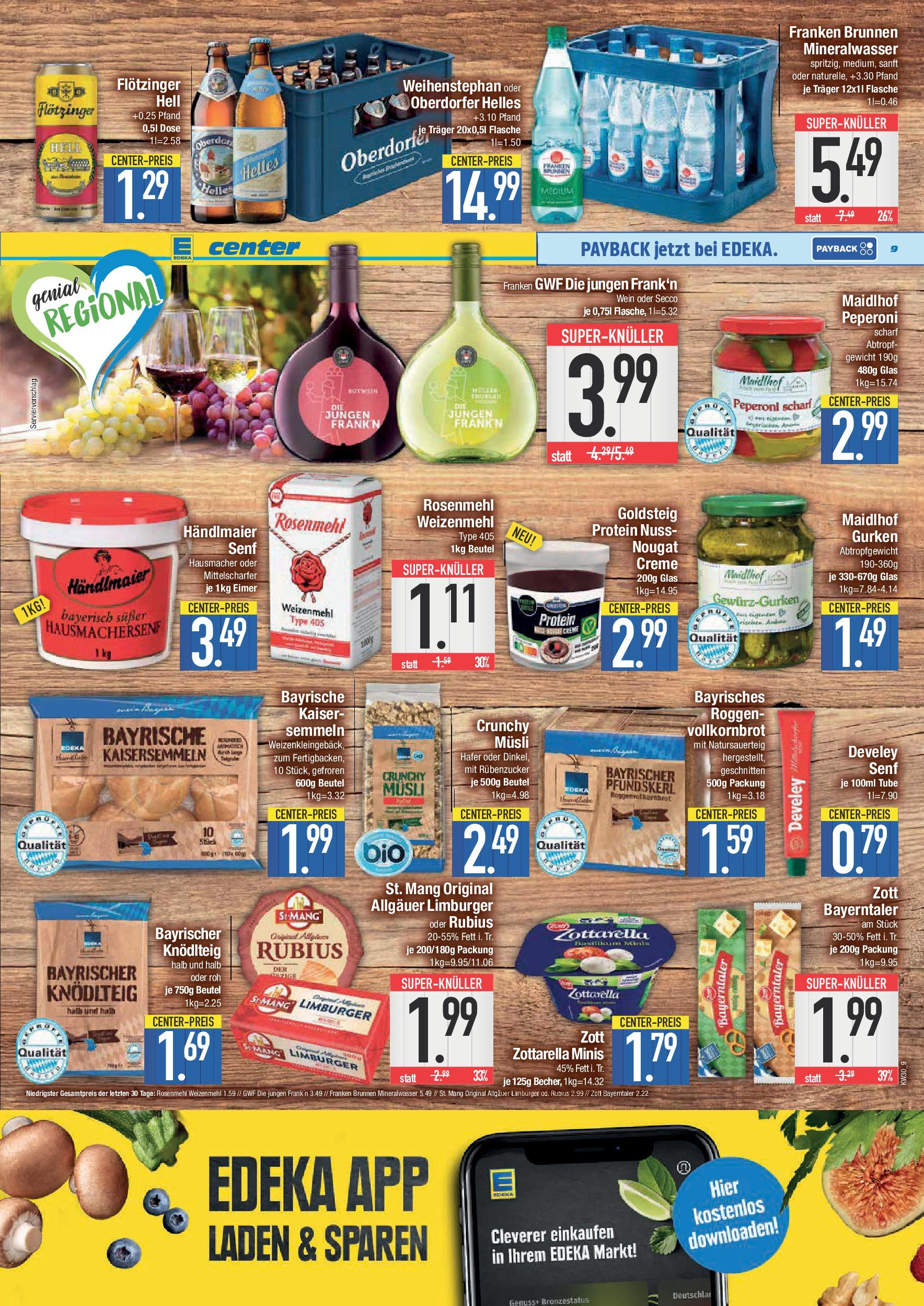 Edeka prospekt Bad Reichenhall (ab 20.07.2025) » Angebote Online | Seite: 9 | Produkte: Gewicht, Mozzarella, Mineralwasser, Wein Edeka prospekt Bad Reichenhall (ab 20.07.2025) » Angebote Online | Seite: 9 | Produkte: Gewicht, Mozzarella, Mineralwasser, Wein