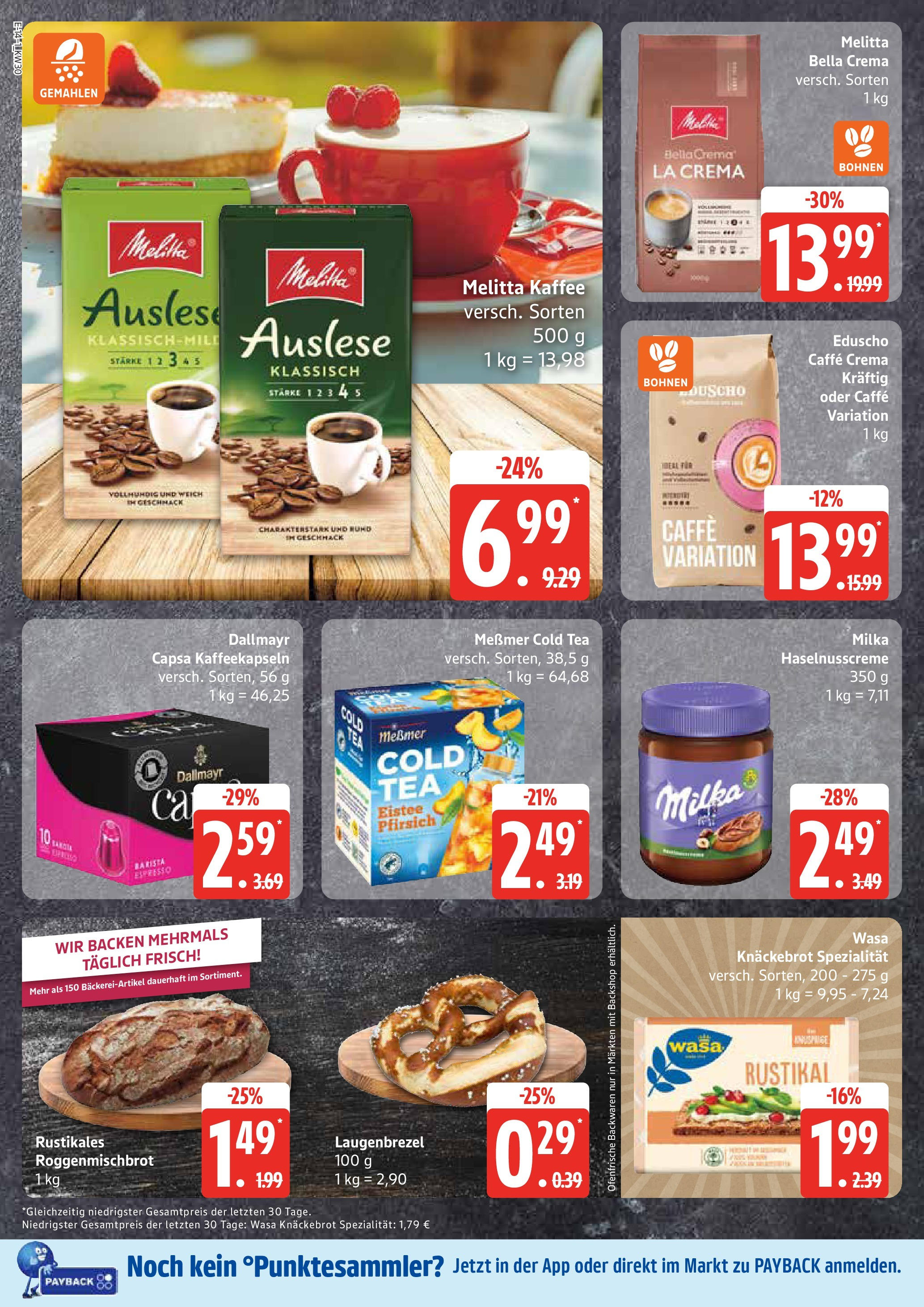 Marktkauf - Marktkauf: Wochenangebote (ab 20.07.2025) » Angebote online | Seite: 14 | Produkte: Kaffee, Messmer, Pfirsich, Wasa knackebrot