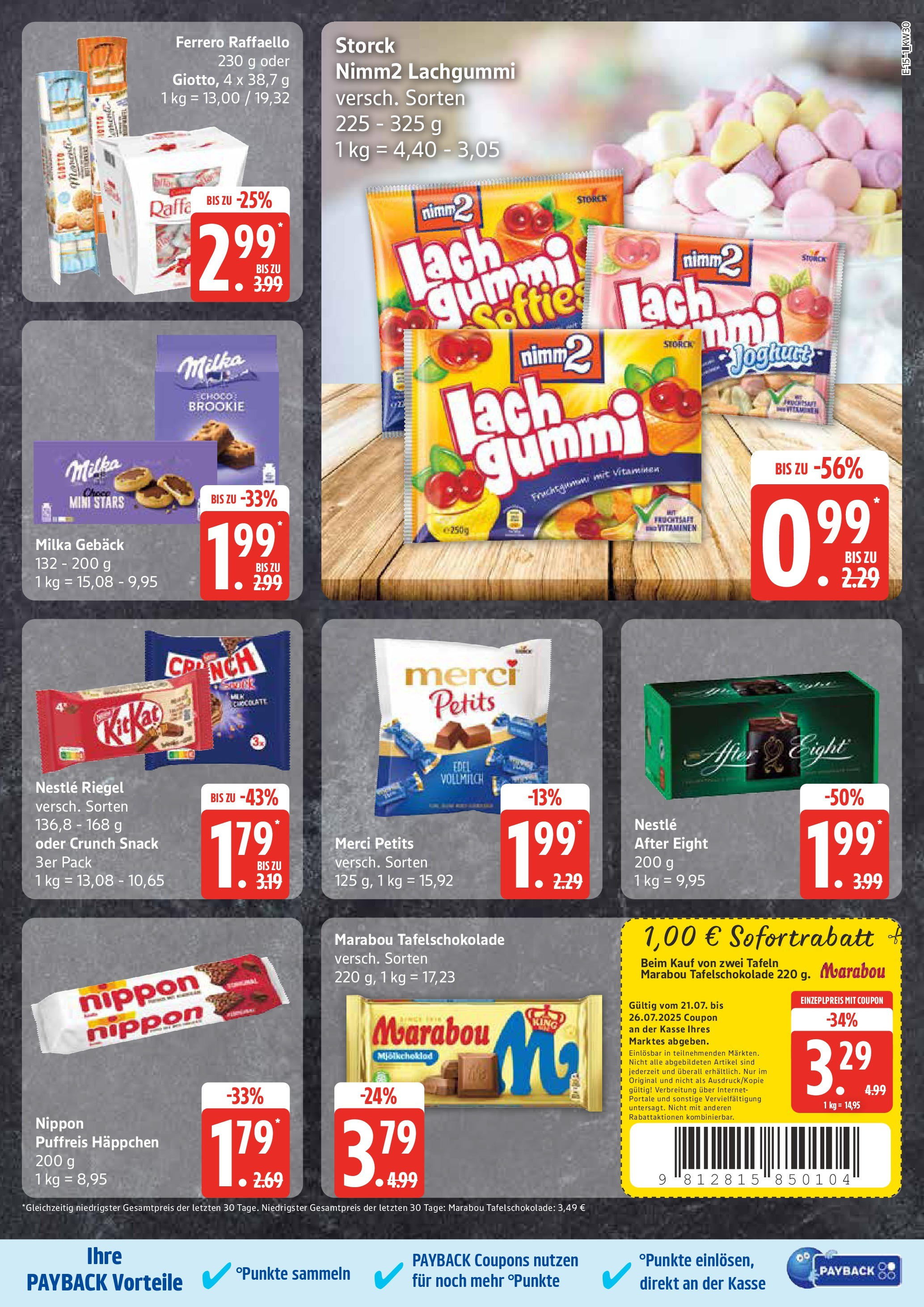 Marktkauf - Marktkauf: Wochenangebote (ab 20.07.2025) » Angebote online | Seite: 15 | Produkte: Raffaello, Merci, Milka, Fruchtsaft