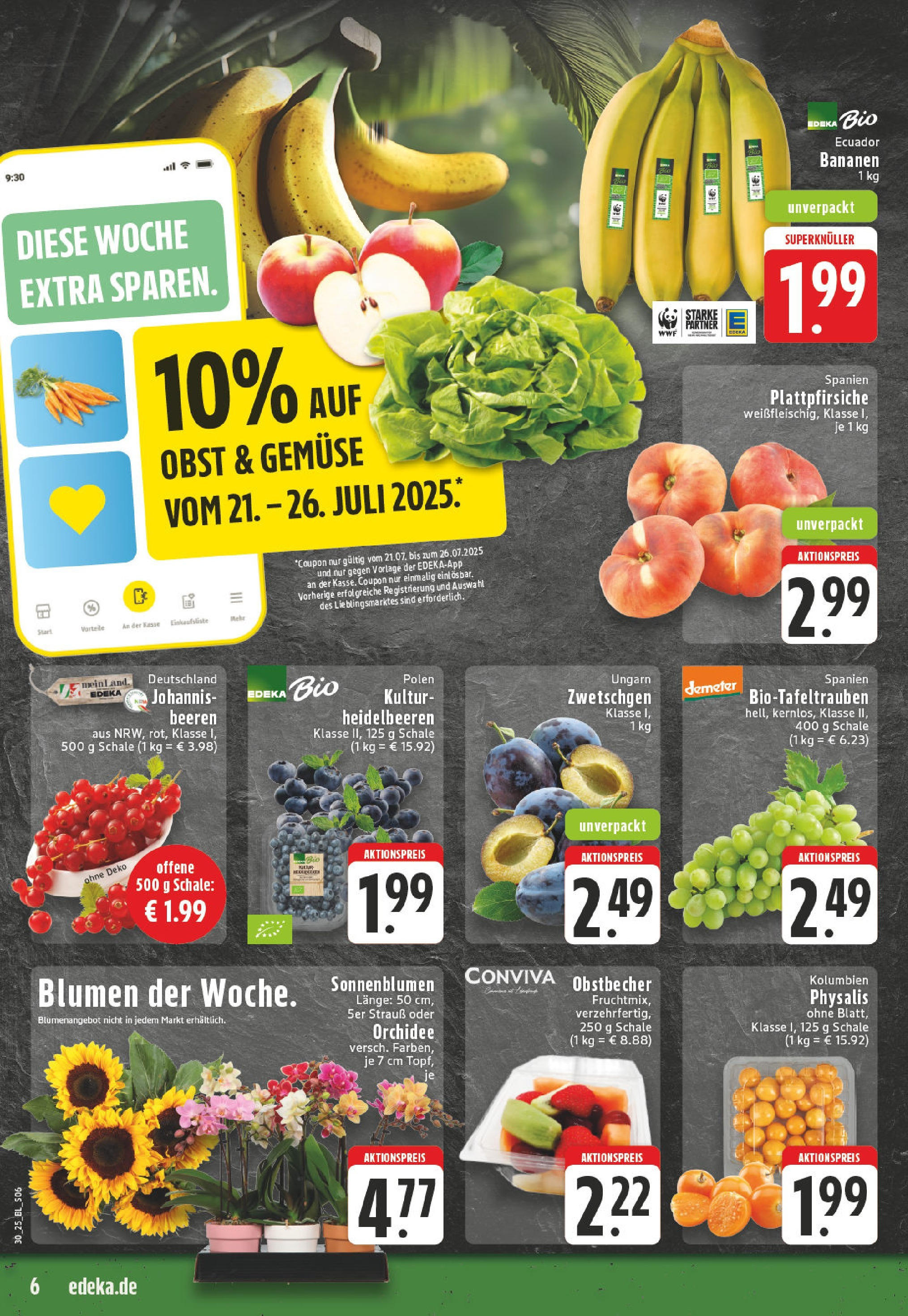 Edeka prospekt Bonn	 (ab 20.07.2025) » Angebote Online | Seite: 6 | Produkte: Orchidee, Blumen, Zwetschgen, Heidelbeeren