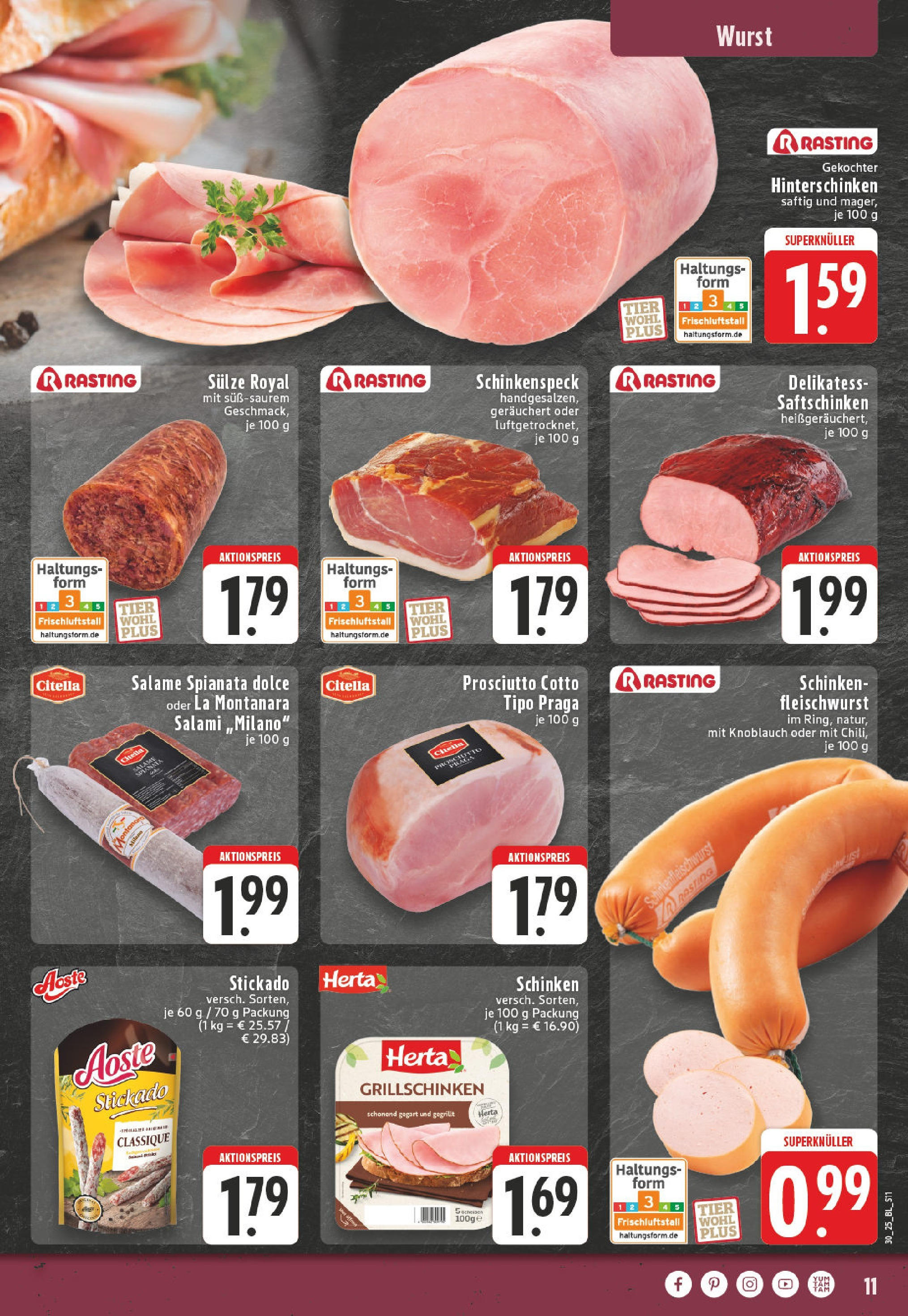 Edeka prospekt Bonn	 (ab 20.07.2025) » Angebote Online | Seite: 11 | Produkte: Wurst, Knoblauch, Salami, Schinken