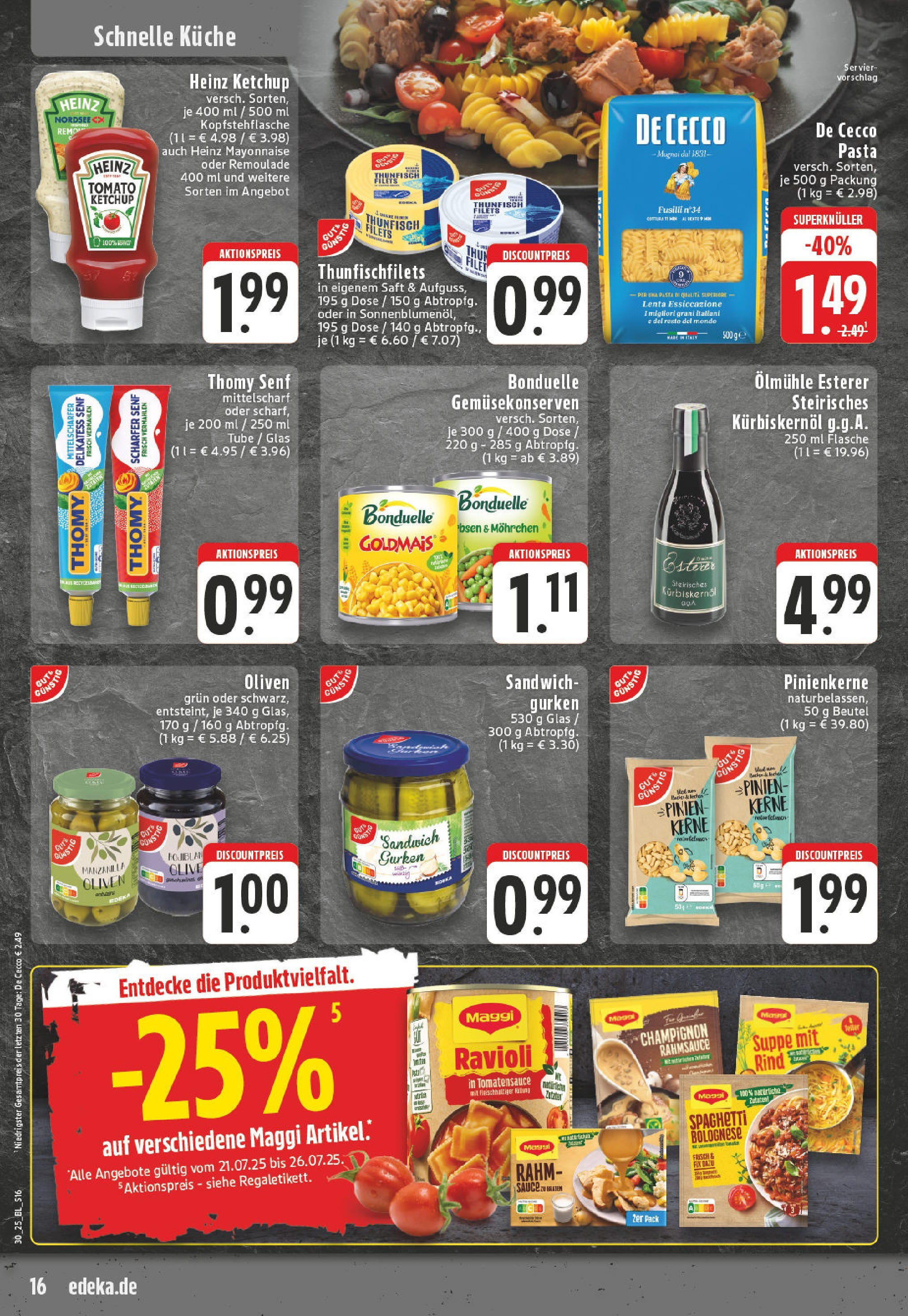 Edeka prospekt Bonn	 (ab 20.07.2025) » Angebote Online | Seite: 16 | Produkte: Maggi, Heinz ketchup, Ketchup, Gurken