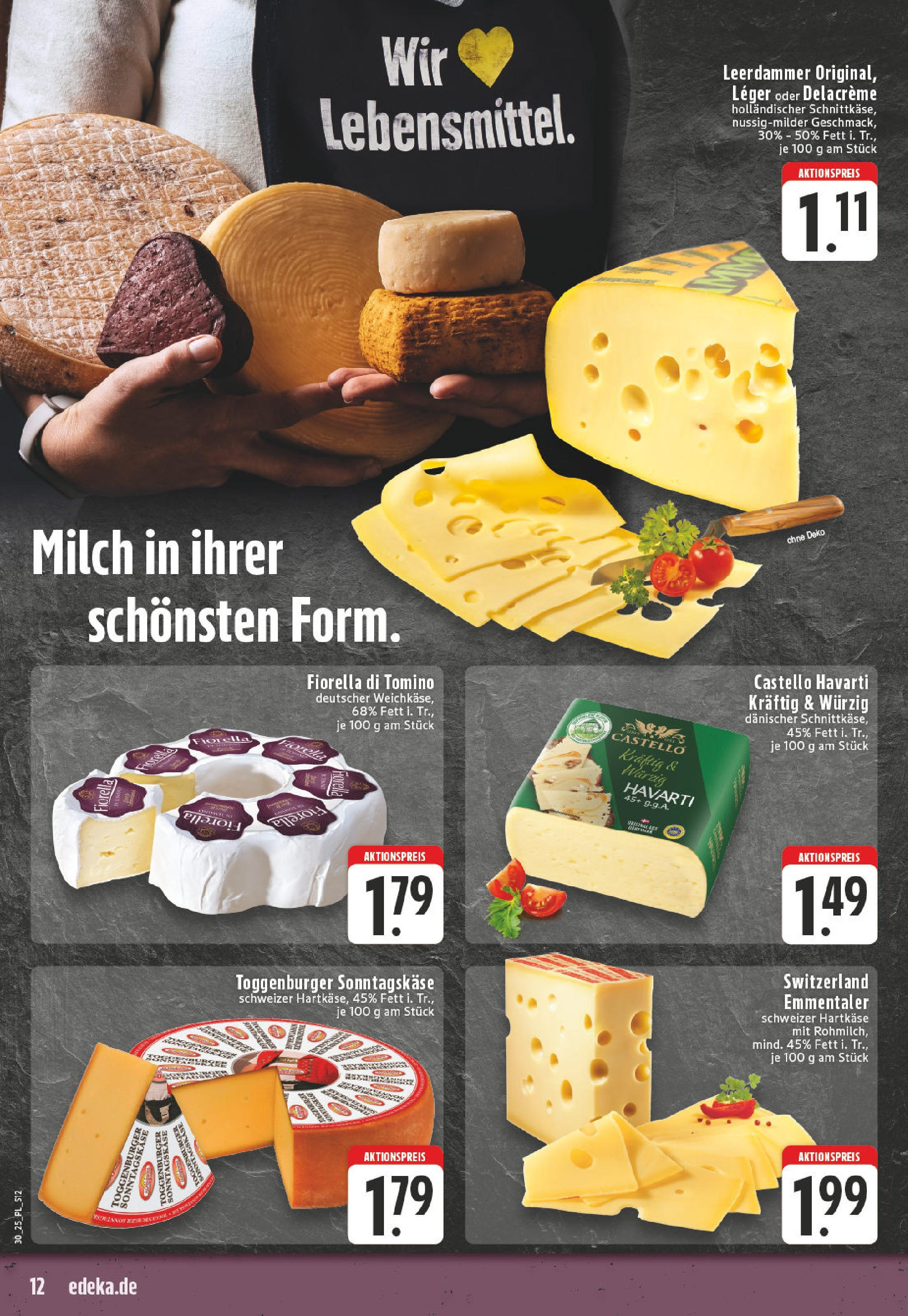 Edeka prospekt Wickede	 (ab 20.07.2025) » Angebote Online | Seite: 12 | Produkte: Milch, Leerdammer