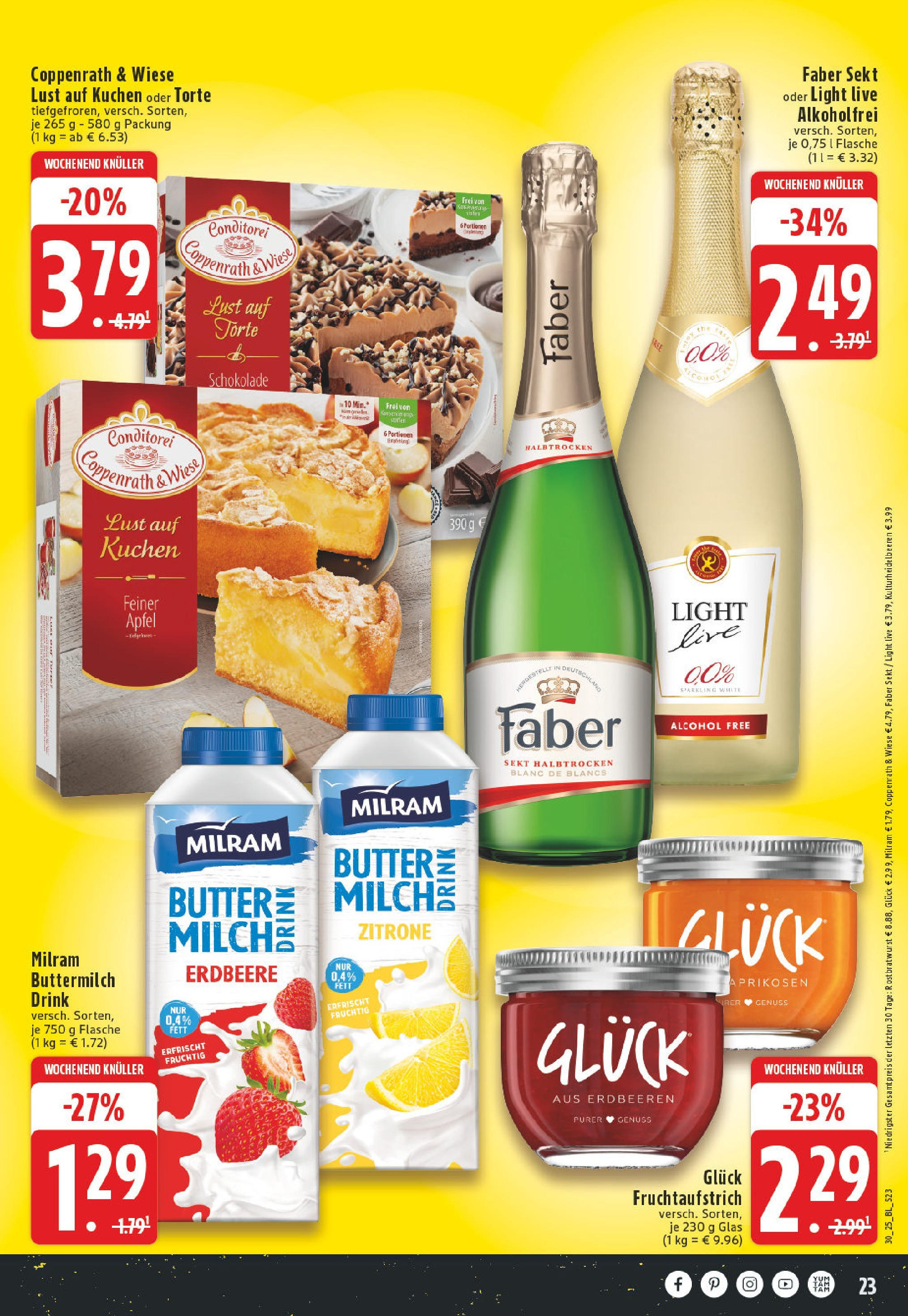 Edeka prospekt Bonn	 (ab 20.07.2025) » Angebote Online | Seite: 23 | Produkte: Buttermilch, Sekt, Milram, Kuchen