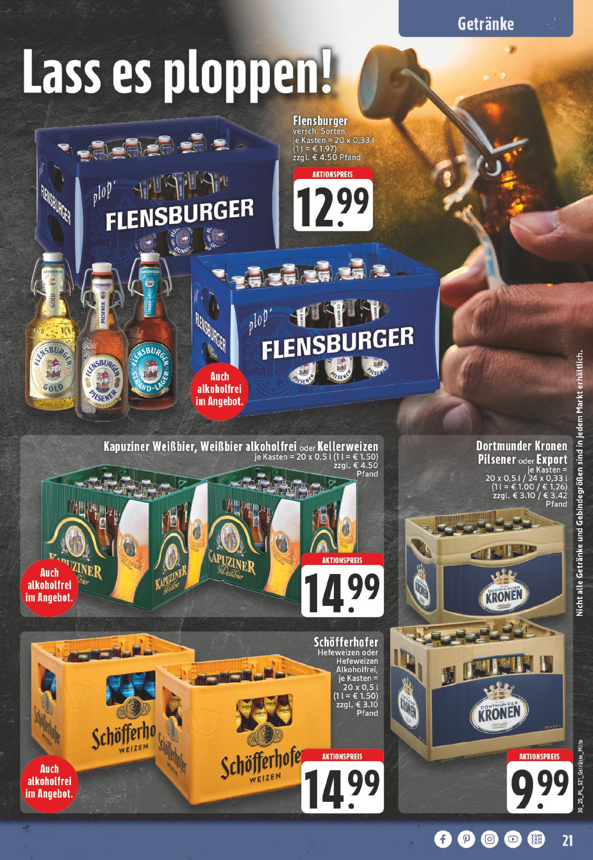 Edeka prospekt Wickede	 (ab 20.07.2025) » Angebote Online | Seite: 21 | Produkte: Weißbier, Flensburger