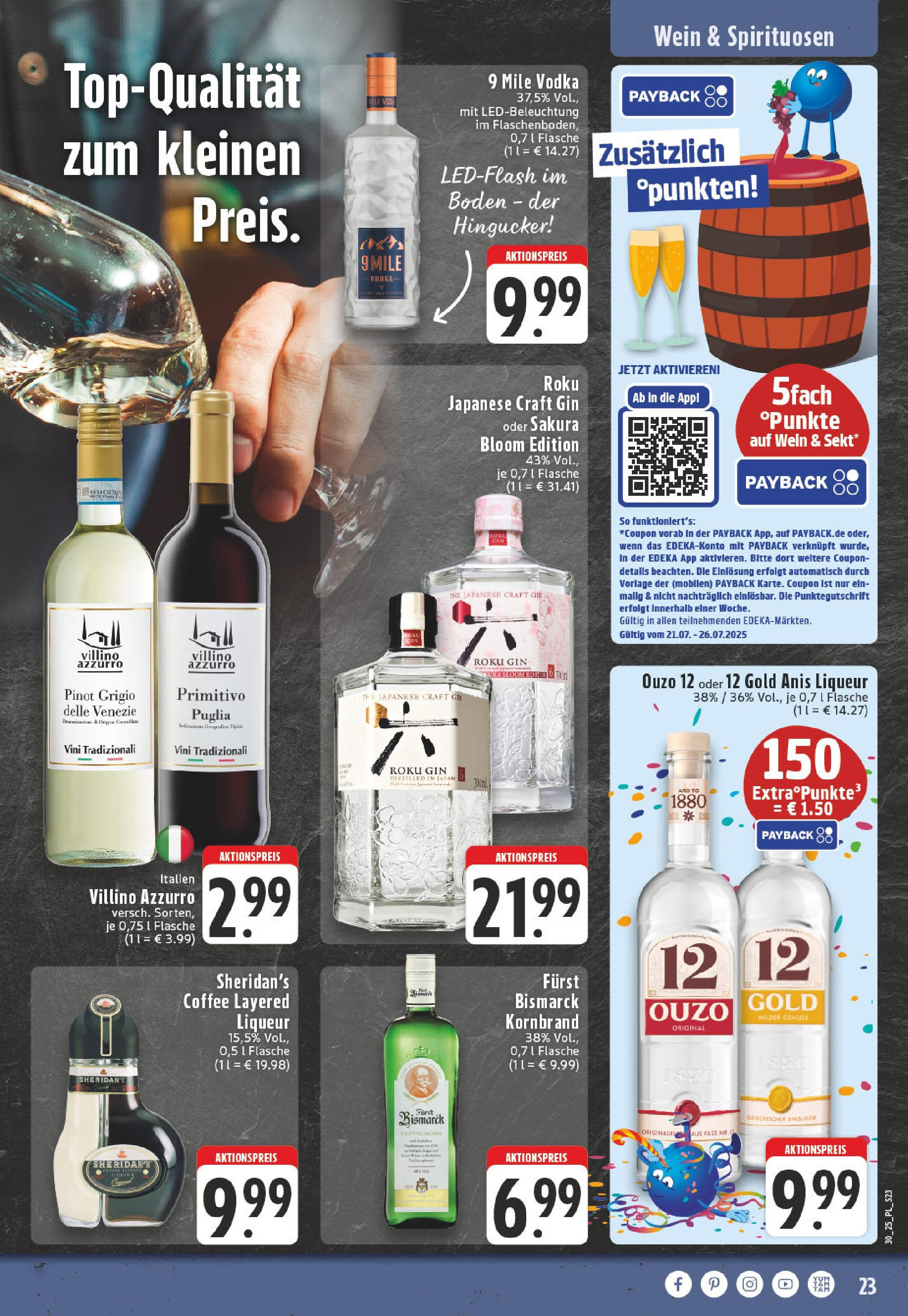 Edeka prospekt Wickede	 (ab 20.07.2025) » Angebote Online | Seite: 23 | Produkte: Ouzo 12, Ouzo, Wein, Gin