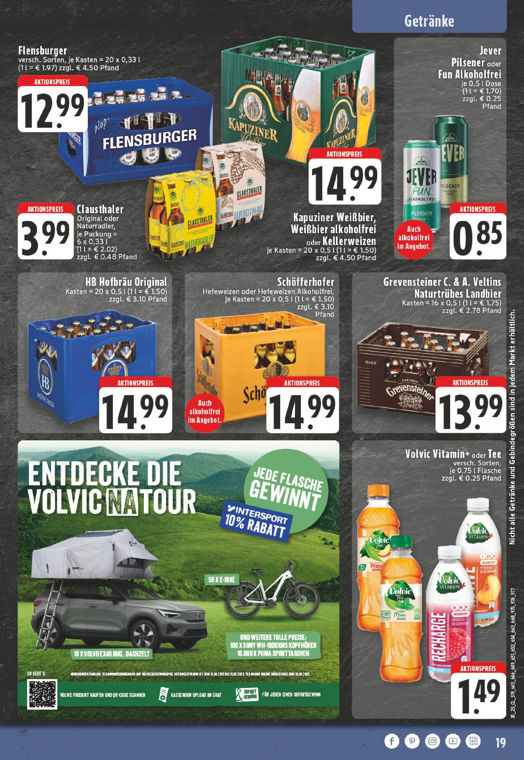 Edeka prospekt Mülheim	 (ab 20.07.2025) » Angebote Online | Seite: 19 | Produkte: Weißbier, Flensburger, Jever, Veltins