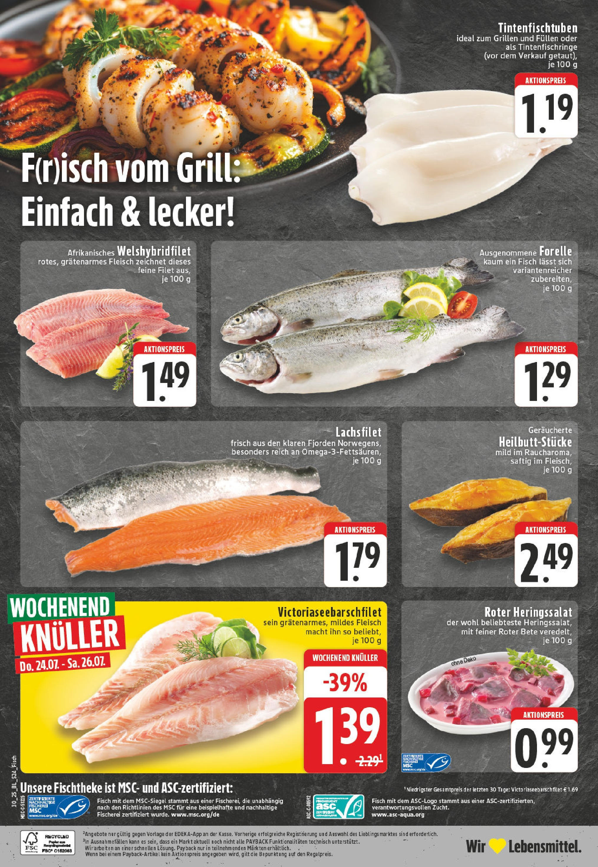 Edeka prospekt Geseke	 (ab 20.07.2025) » Angebote Online | Seite: 24 | Produkte: Fisch, Fleisch