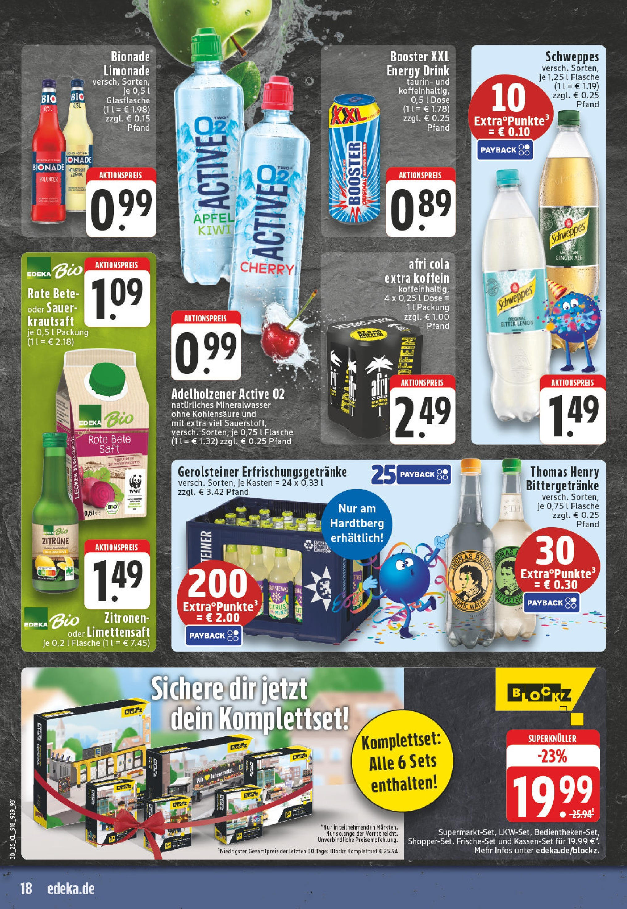Edeka prospekt Bonn	 (ab 20.07.2025) » Angebote Online | Seite: 18 | Produkte: Bionade, Kiwi, Zitronen, Gerolsteiner